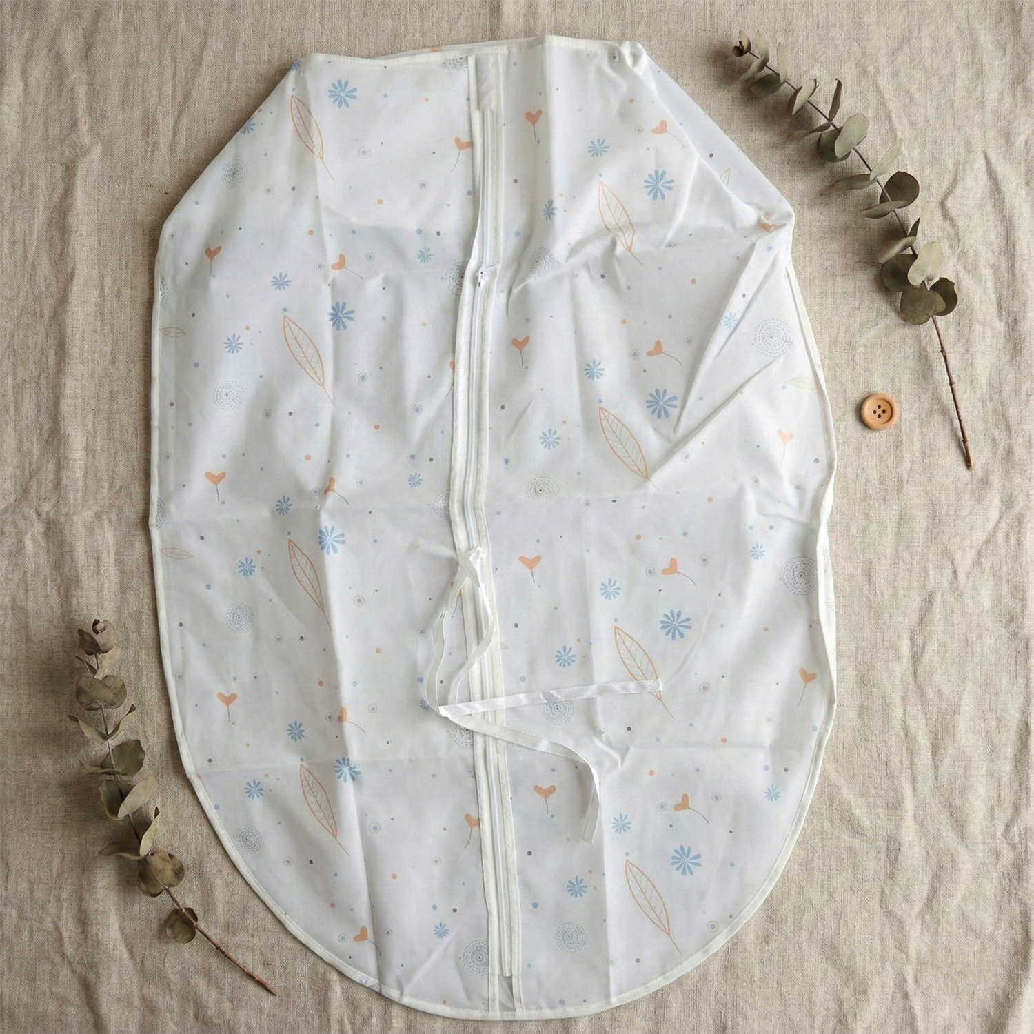 Organized clothes inside non-woven garment storage cover for dust protection