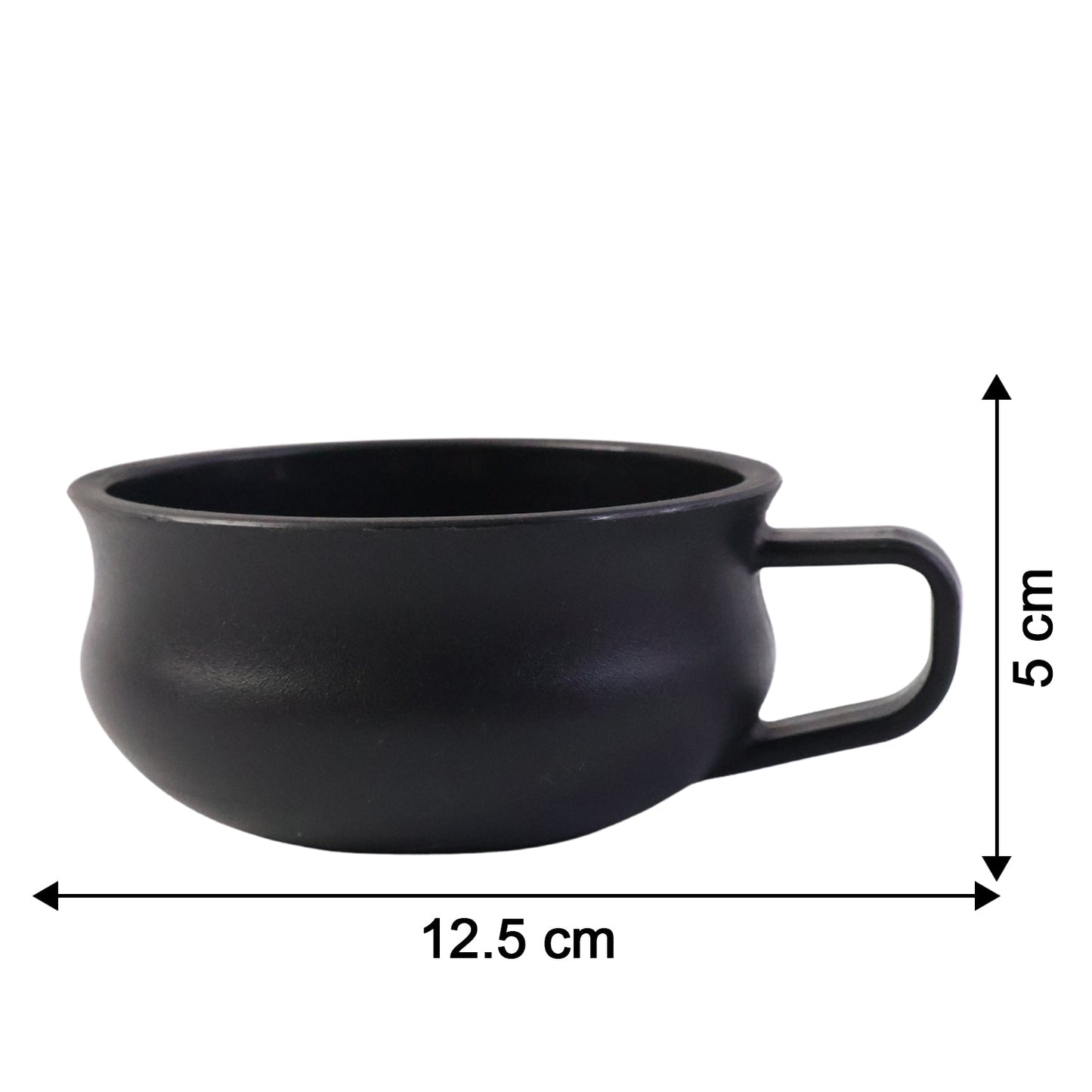 Size comparison showing large capacity deep handle bowl