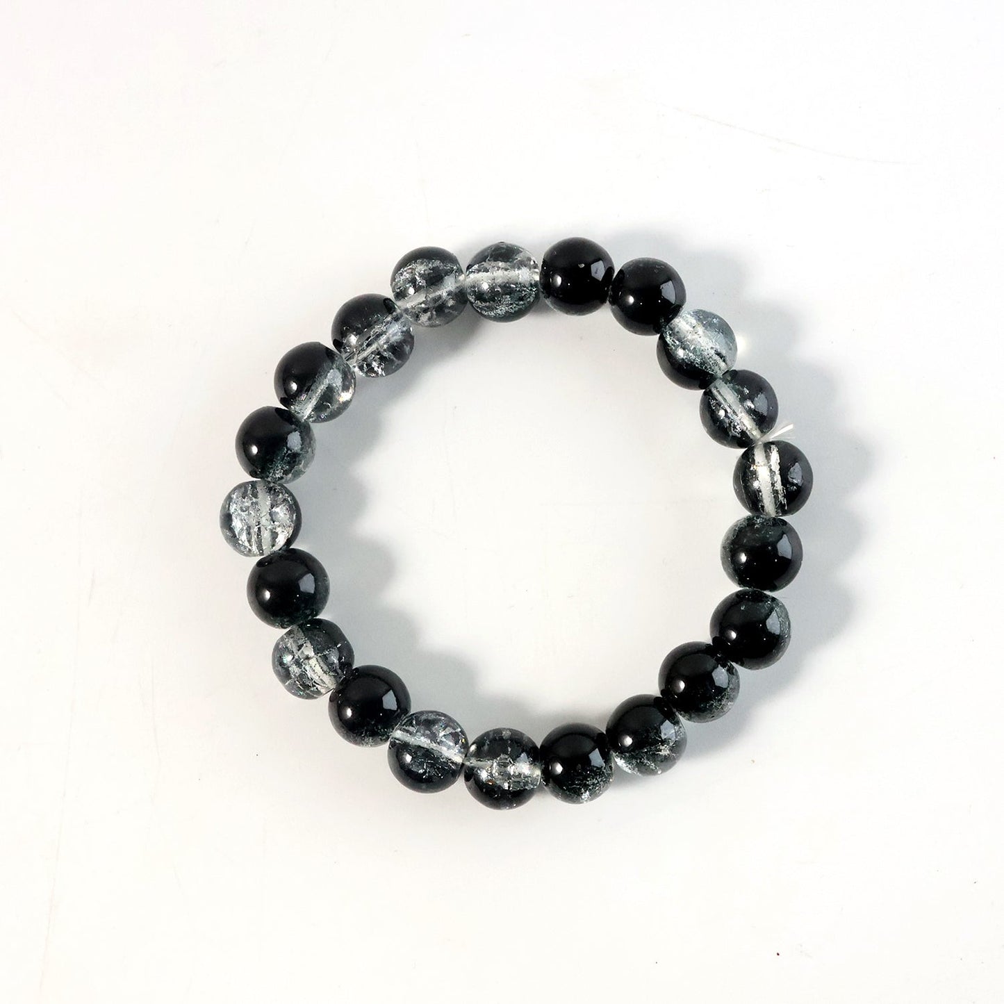 Lightweight dual-tone crystal beaded bracelet for women