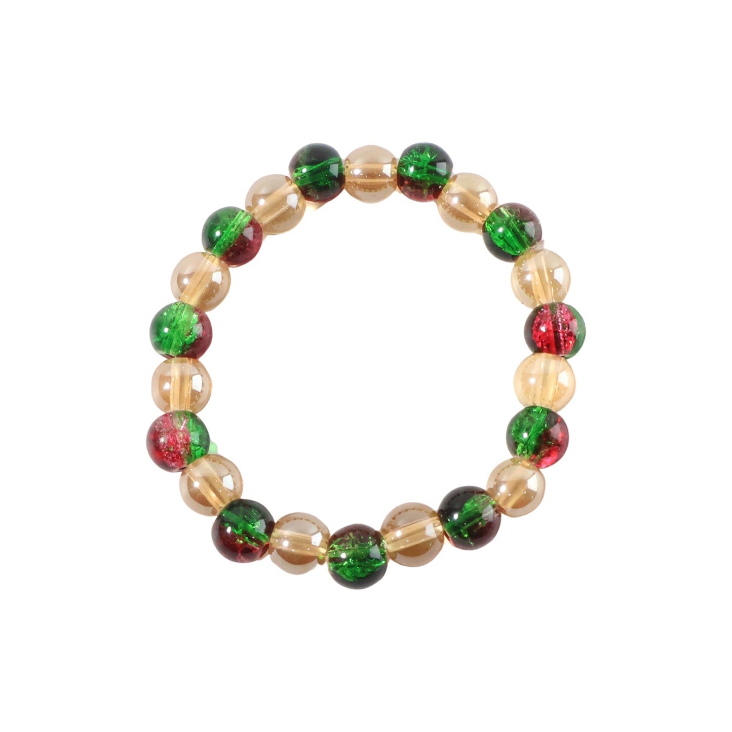 Fashionable glow of multicolor glossy bead stretch bracelet