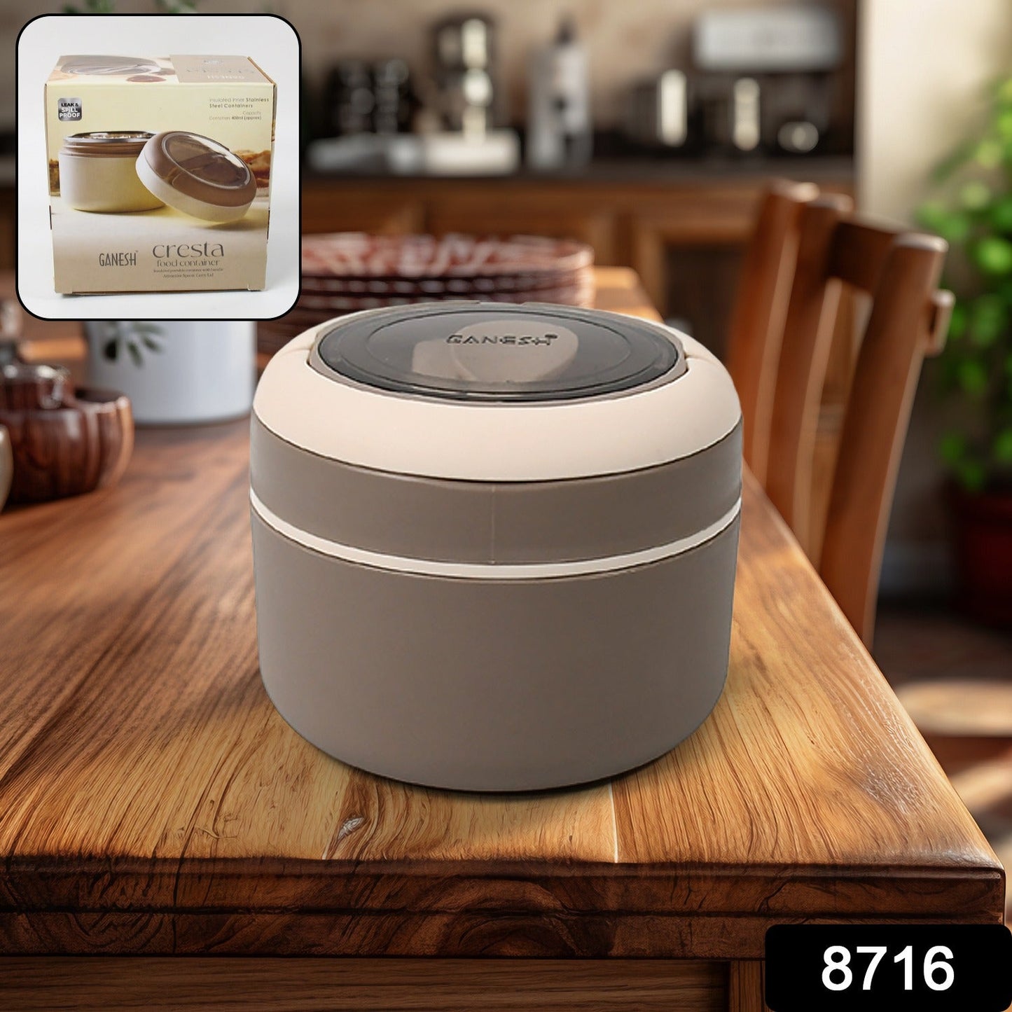 A user holding the compact leak-proof tiffin, showcasing its portable design.