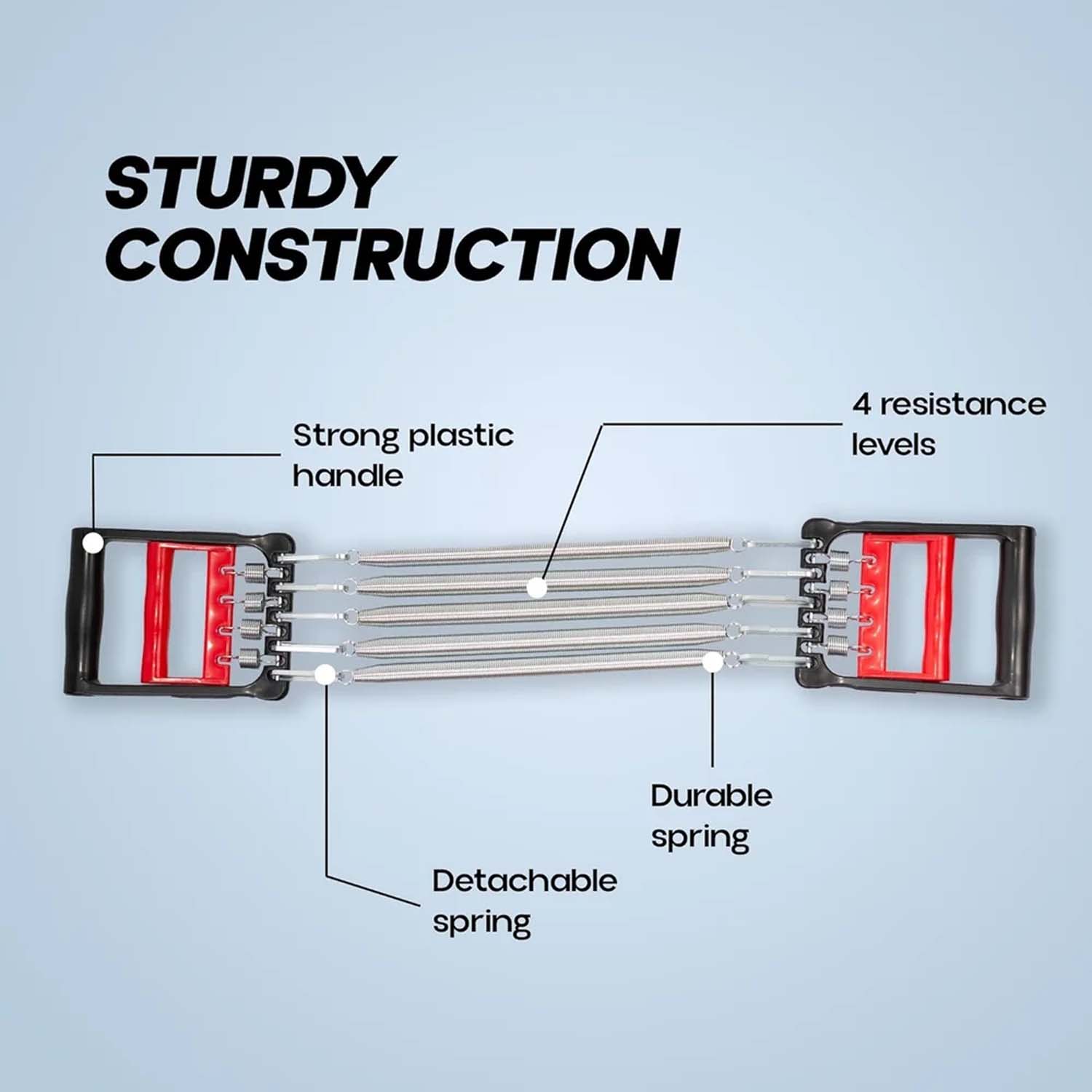 Ergonomic non-slip handles of chest expander providing comfortable grip