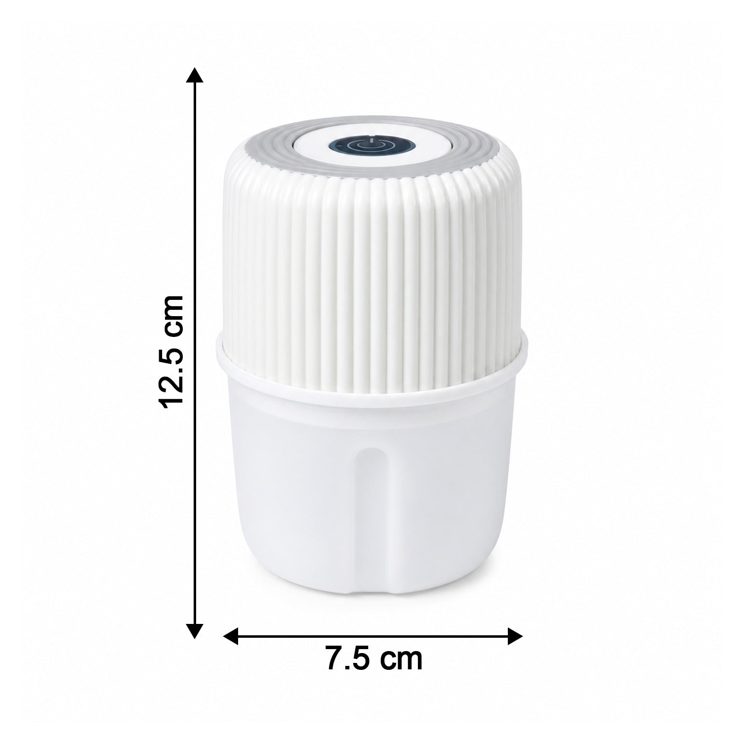 Compact garlic chopper measuring 12.5 cm in height