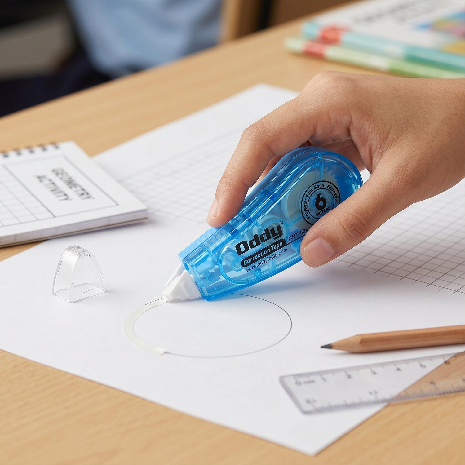 Compact correction tape roller for easy handling