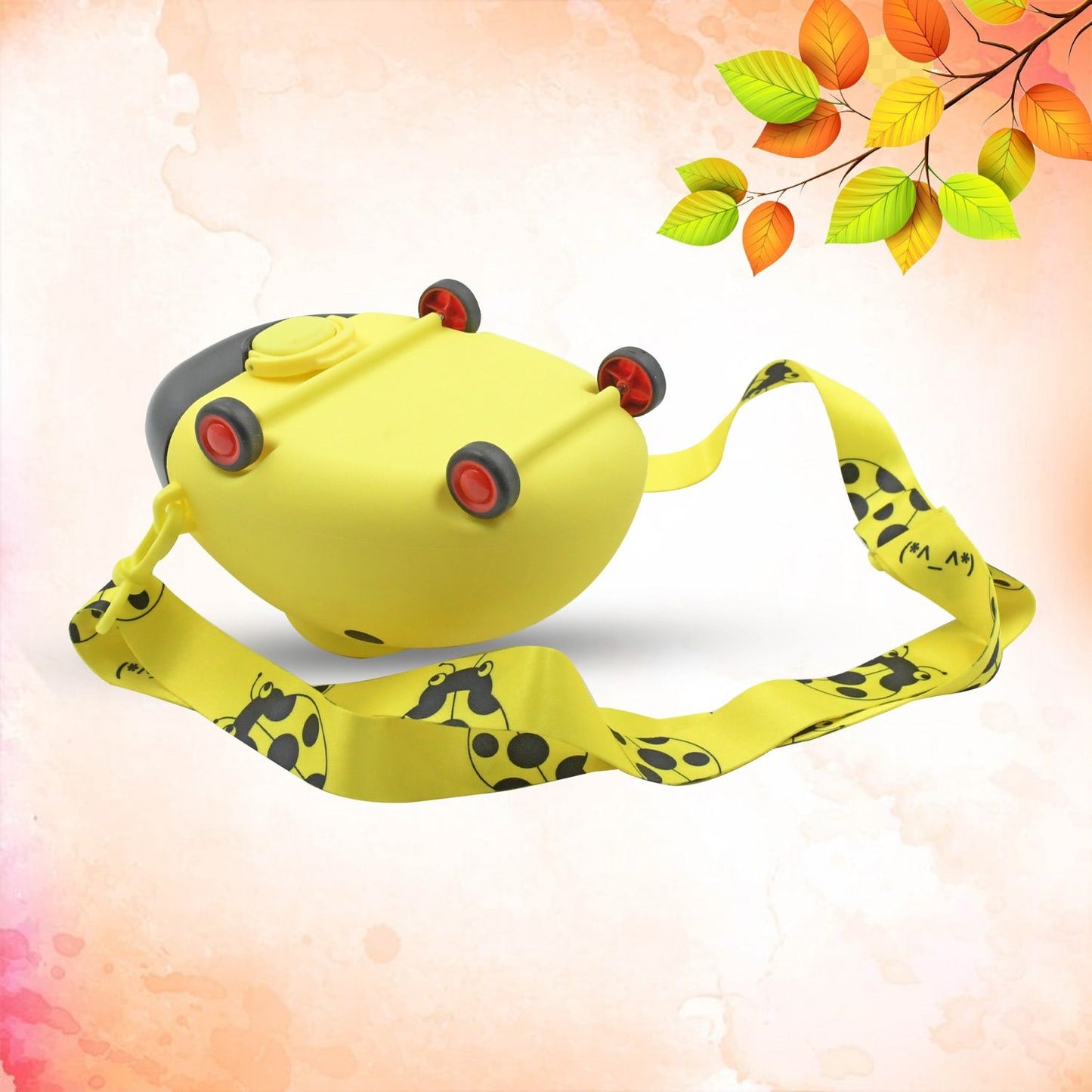 The bug shape plastic water bottle is perfect for outdoor adventures with kids.