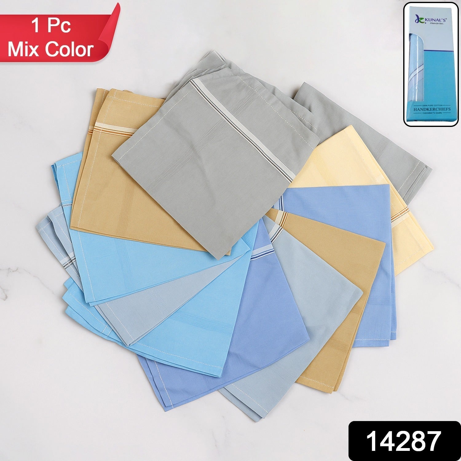Classic checkered men's cotton handkerchief set