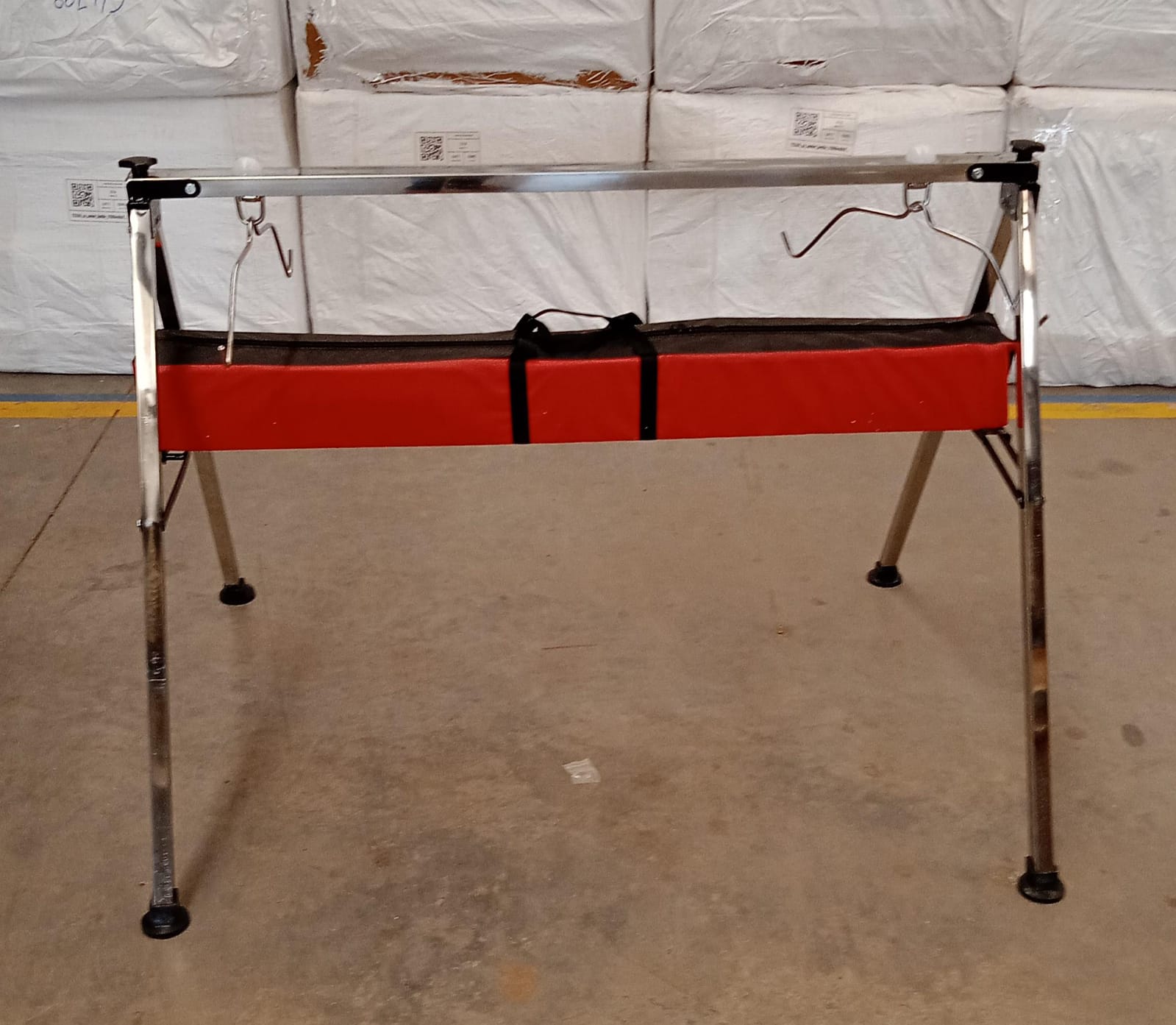 Disassembled components of the portable baby swing stand