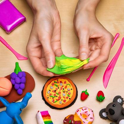 Assorted 5-color Non-Toxic Playdough for imaginative play activities.