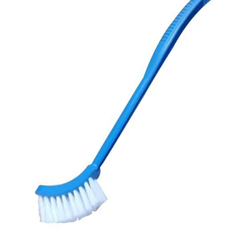 Durable plastic toilet cleaning brush, essential for maintaining bathroom hygiene.