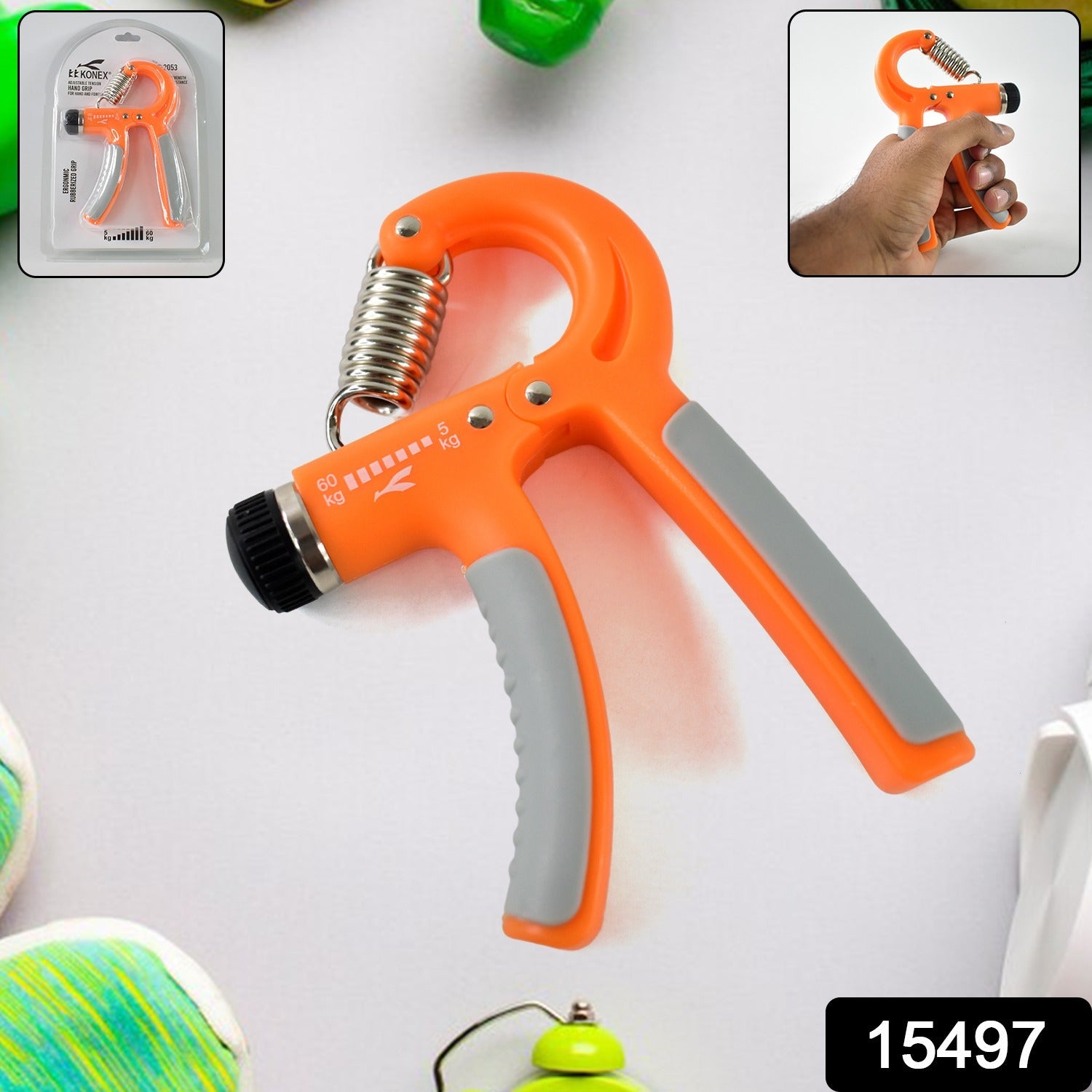 Using hand grip tool for strengthening fingers and grip