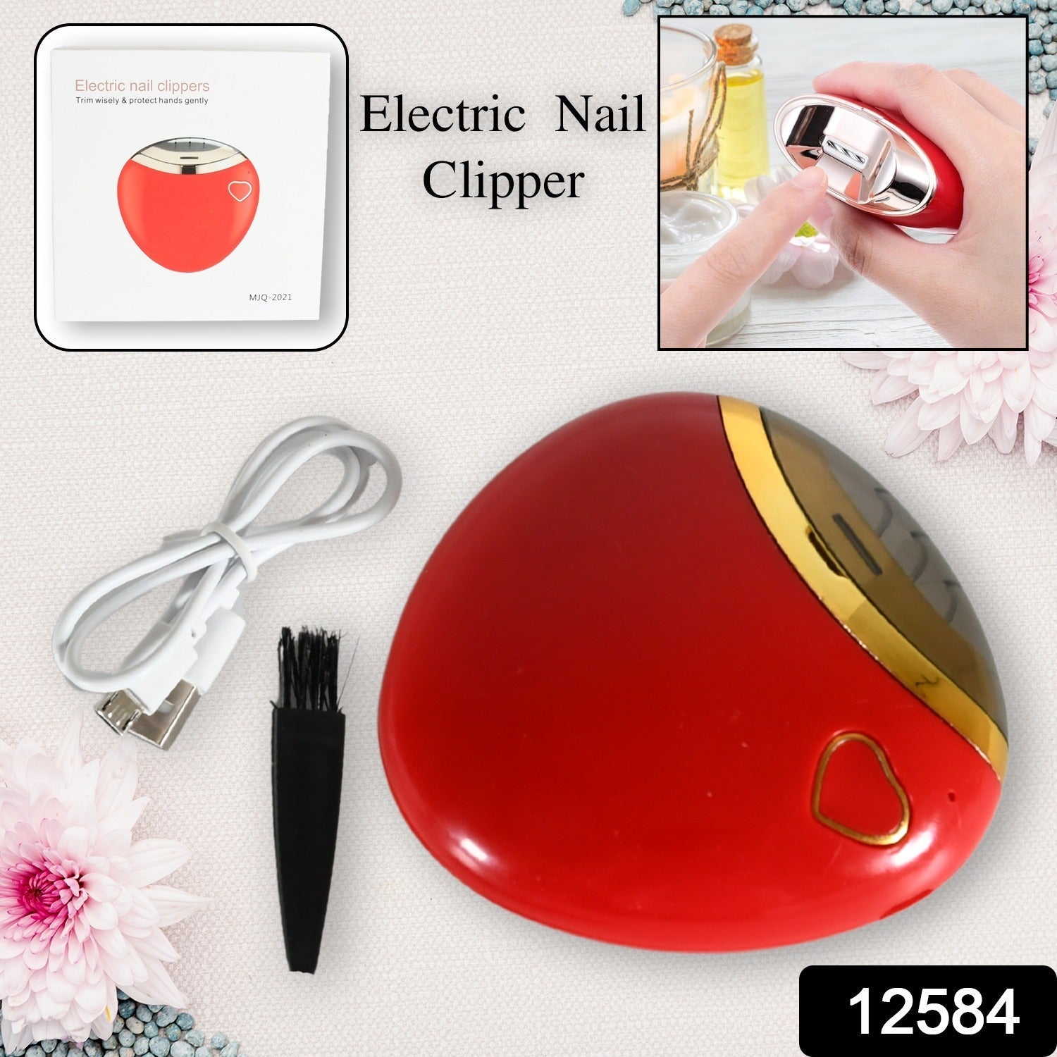 Close-up of electric nail clipper's precision cutting head ensuring safe trimming