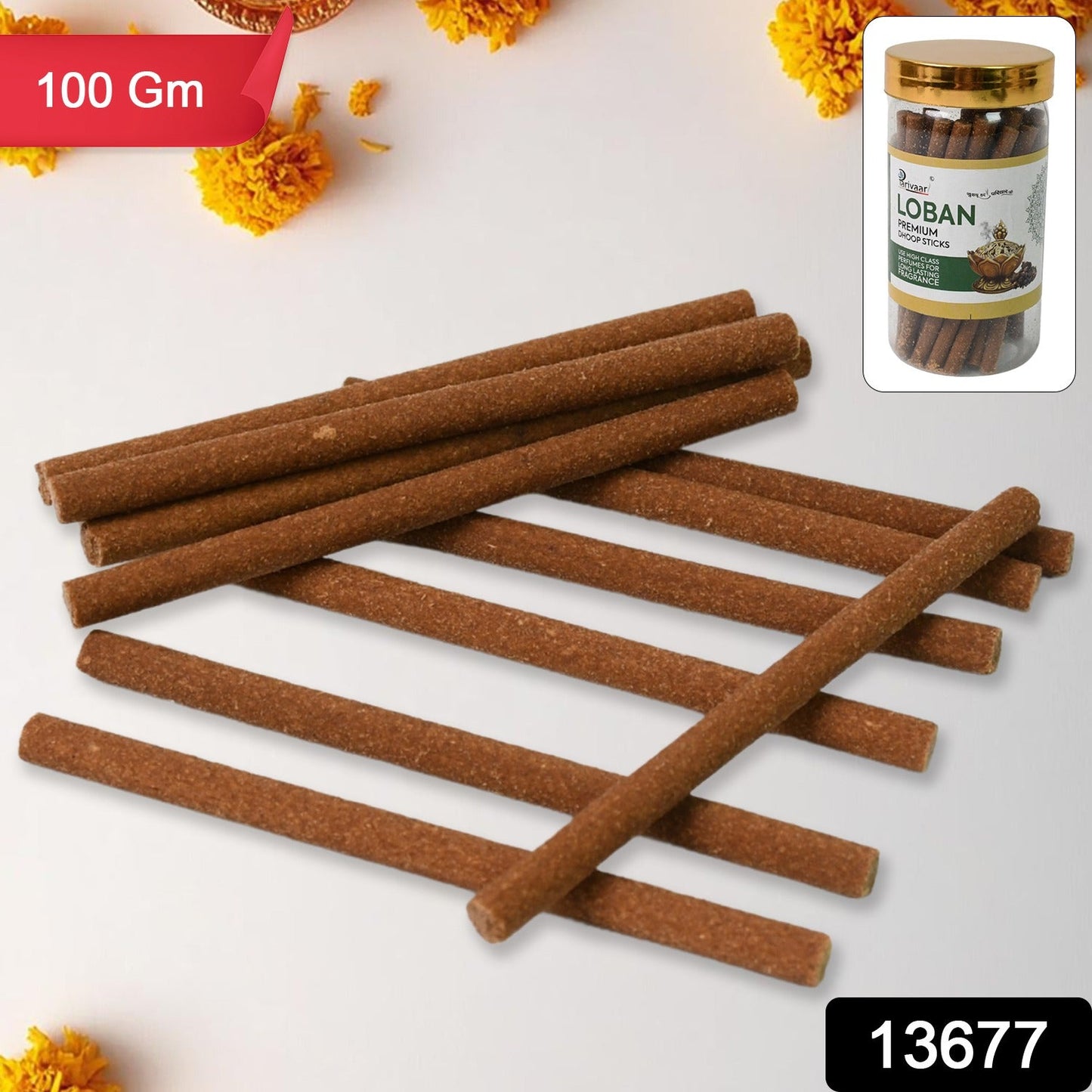 Close-up of traditional Loban Dhoop Sticks, highlighting their texture and form.