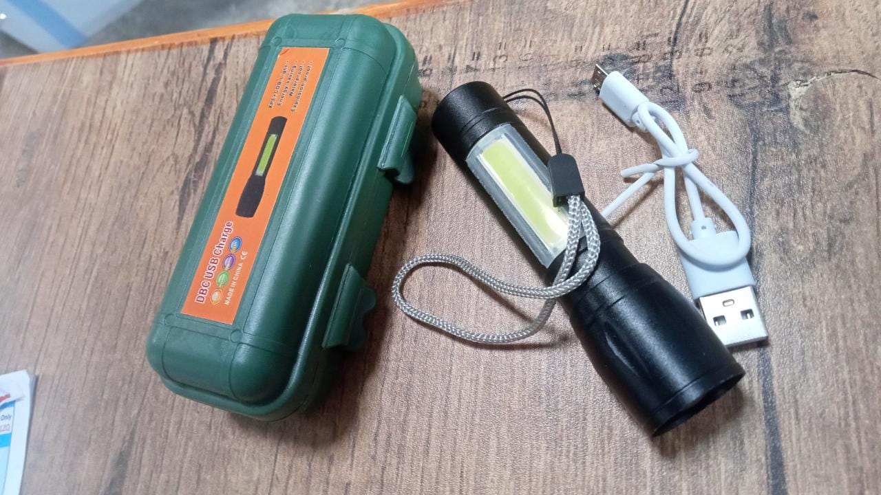 Rechargeable LED emergency light, ready for any situation.