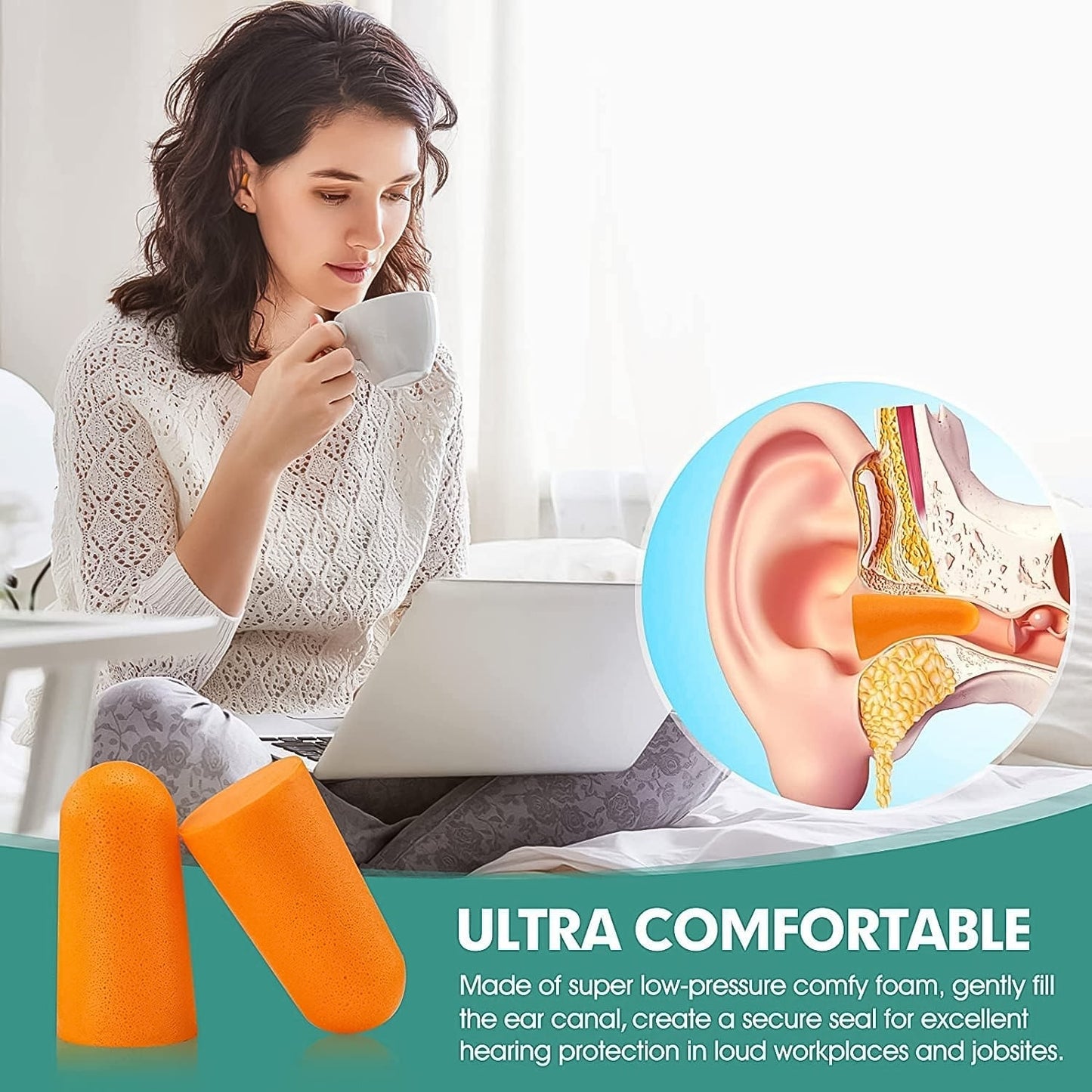 Lightweight reusable foam plugs for ear noise cancelling