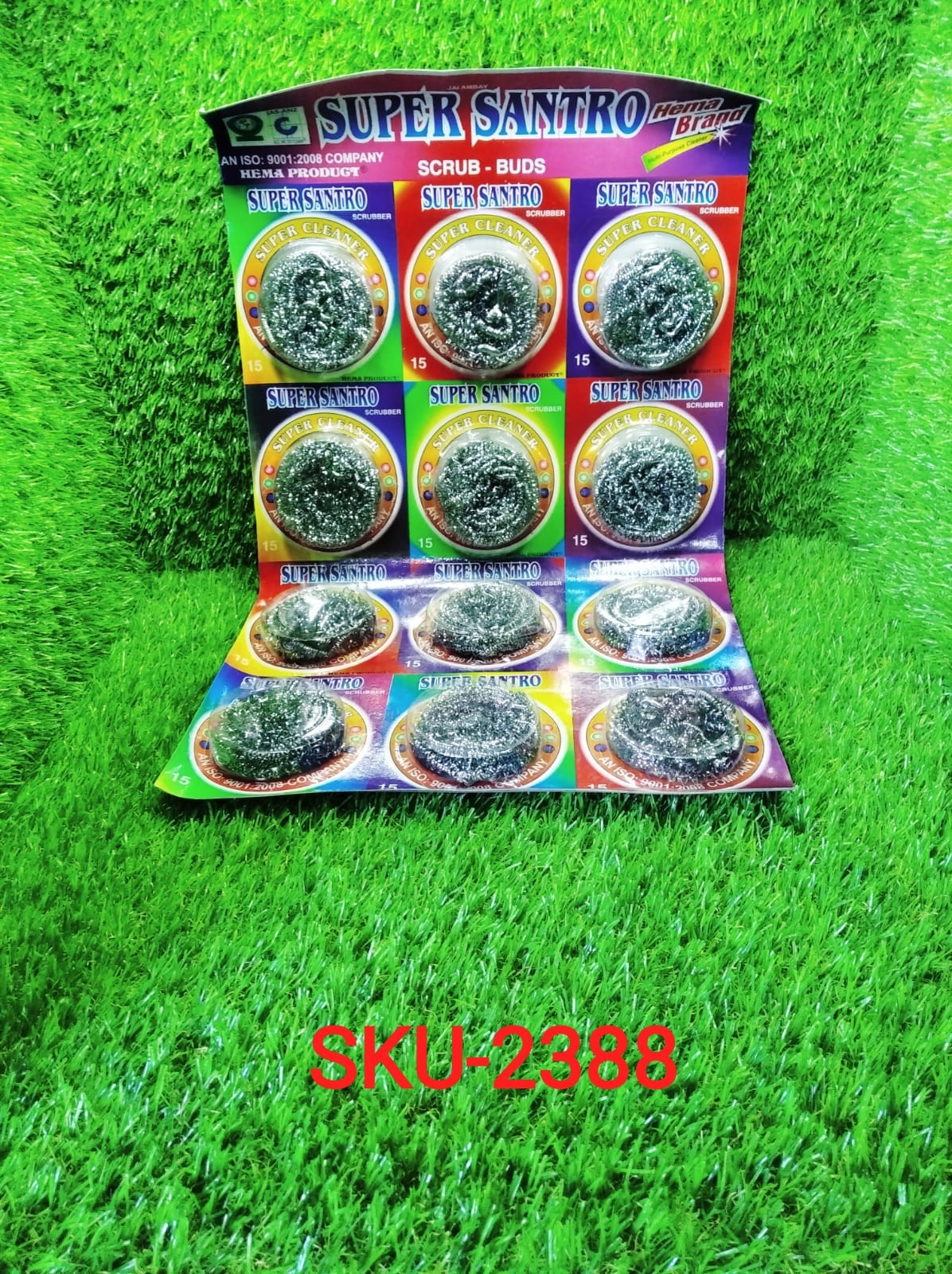 Twelve individual stainless steel scourers, demonstrating the bulk value pack.
