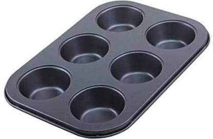 Non-stick muffin tray showing its robust construction and multiple slots.