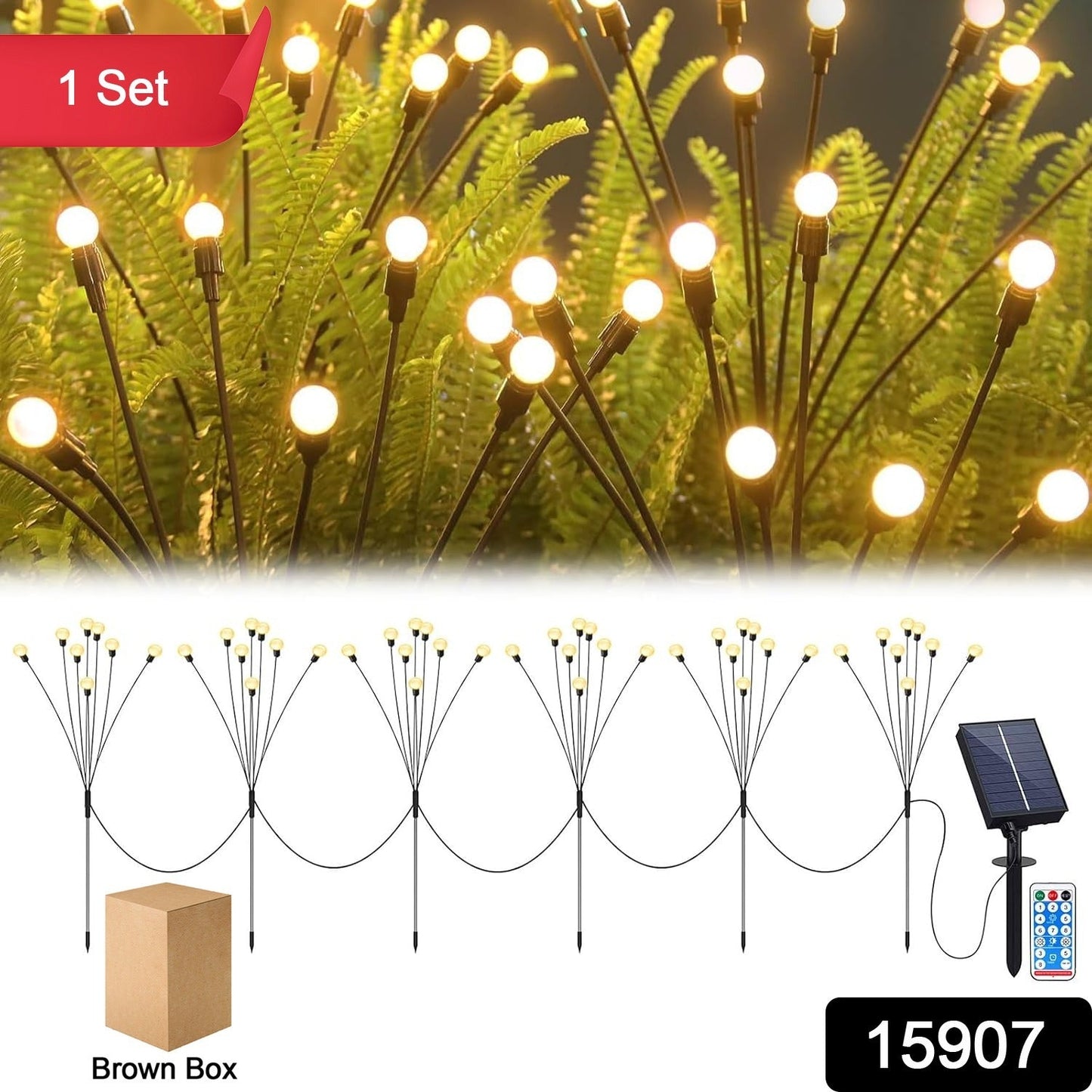 Close-up of warm white LED fairy lights on flexible wires
