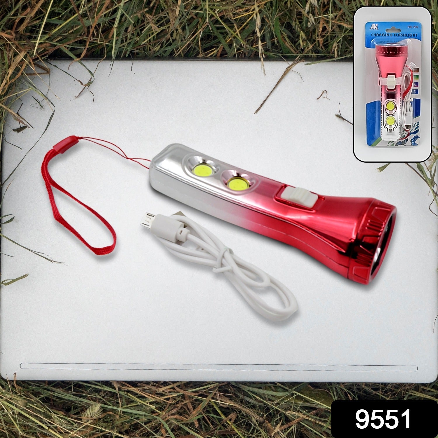 Hand holding the compact LED torchlight, highlighting its grip.