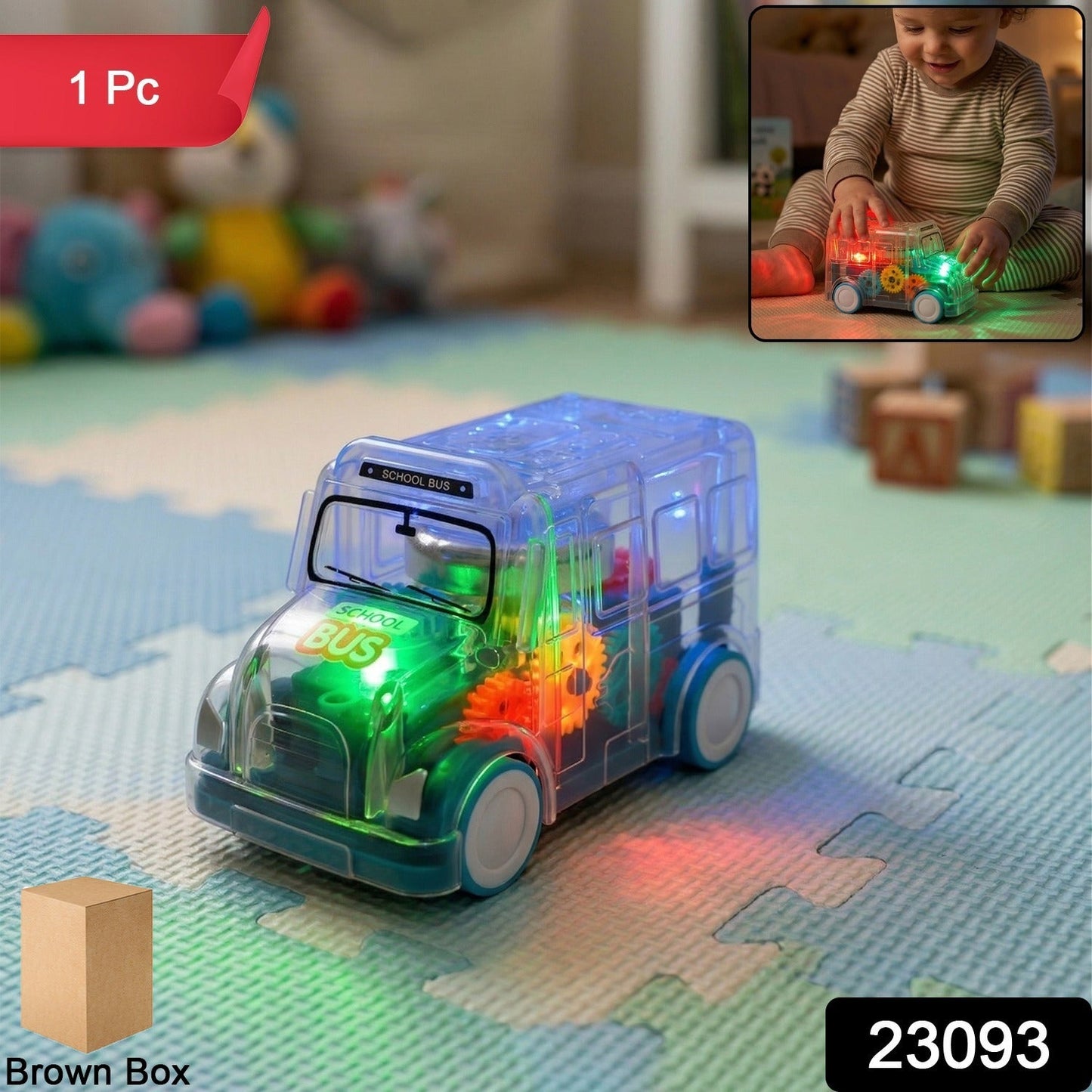 Musical light-up school bus toy for kids