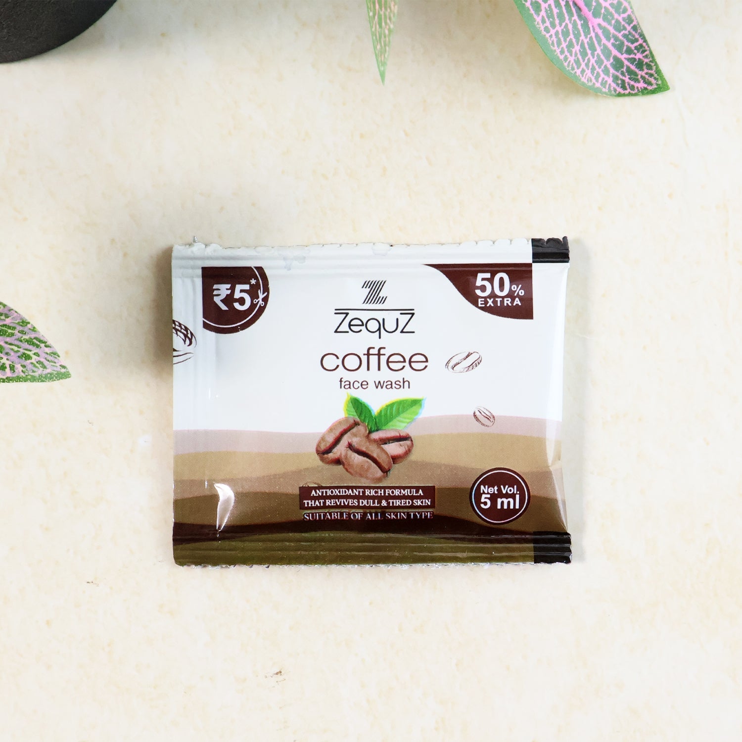 Travel-friendly face cleanser with coffee for glowing skin