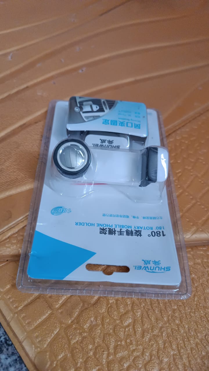 Automobile car phone holder in white color showing compact size and design