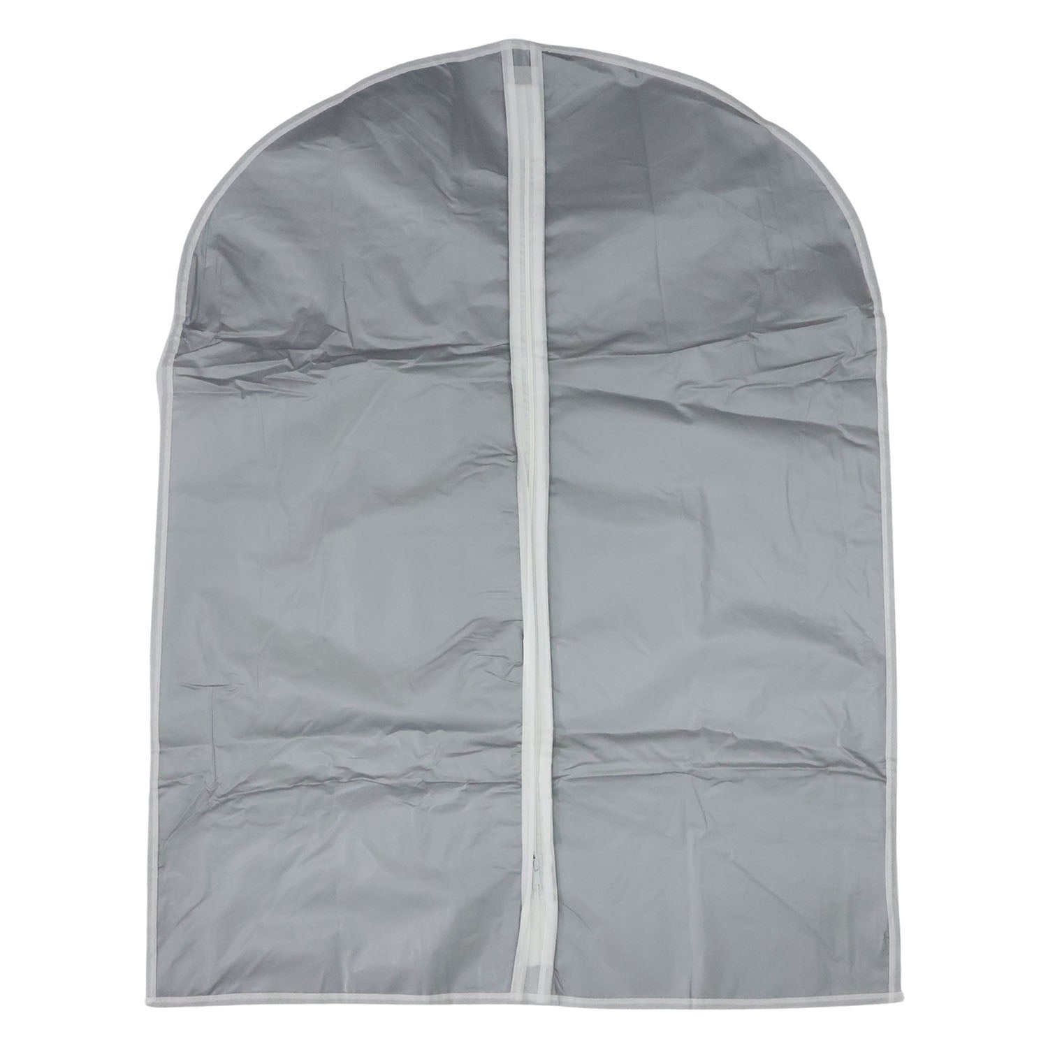 Hanging garment covers protecting clothes inside a closet