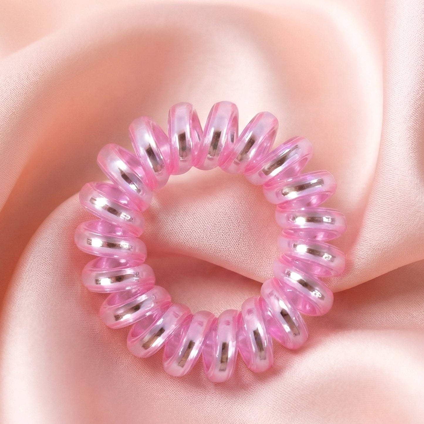 Mixed color spiral coil hair ties for damage-free hold