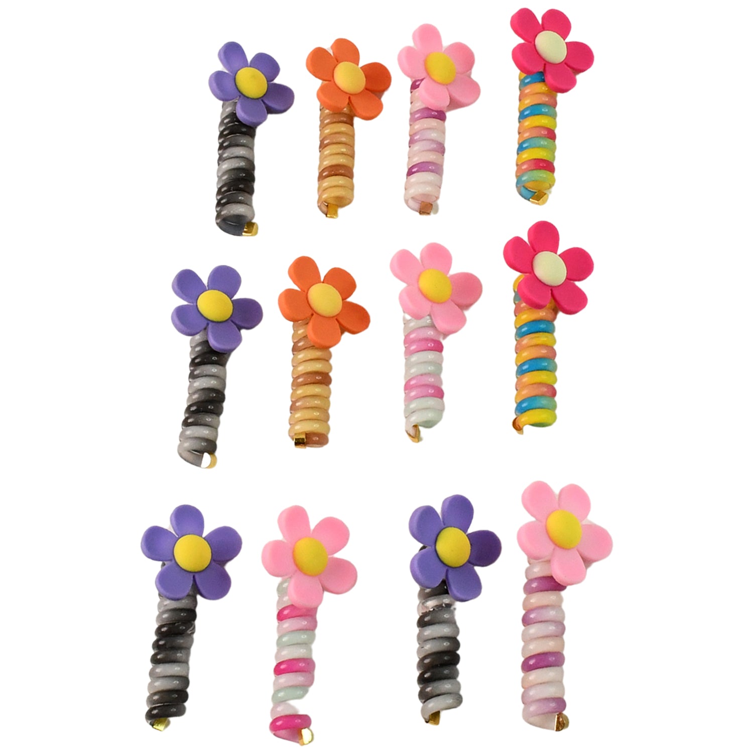 Close-up of Soft Elastic Telephone Wire Hairbands for Kids