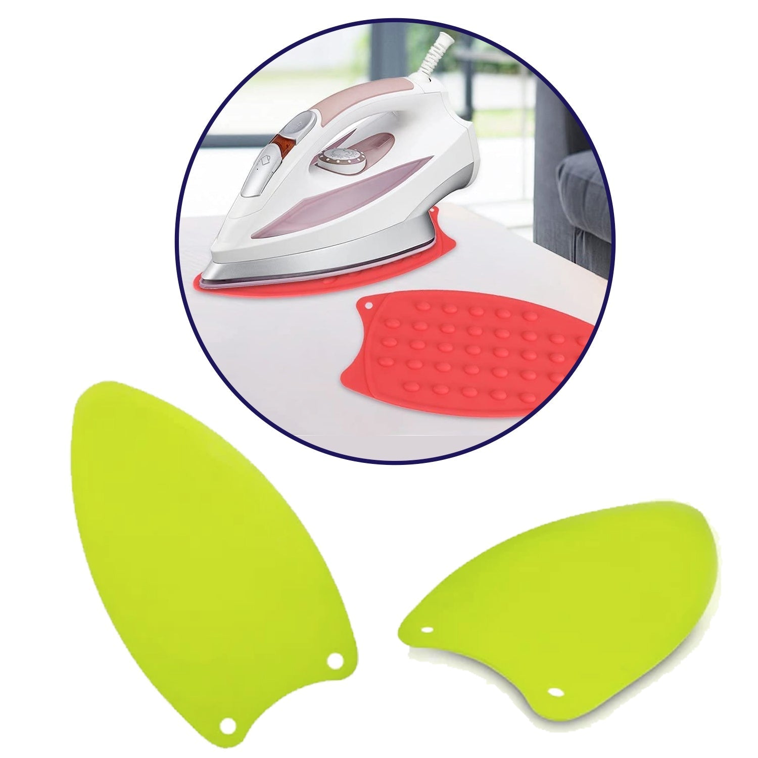 A Heat Resistant Silicone Iron Mat laid out, ready for safe ironing or craft projects.