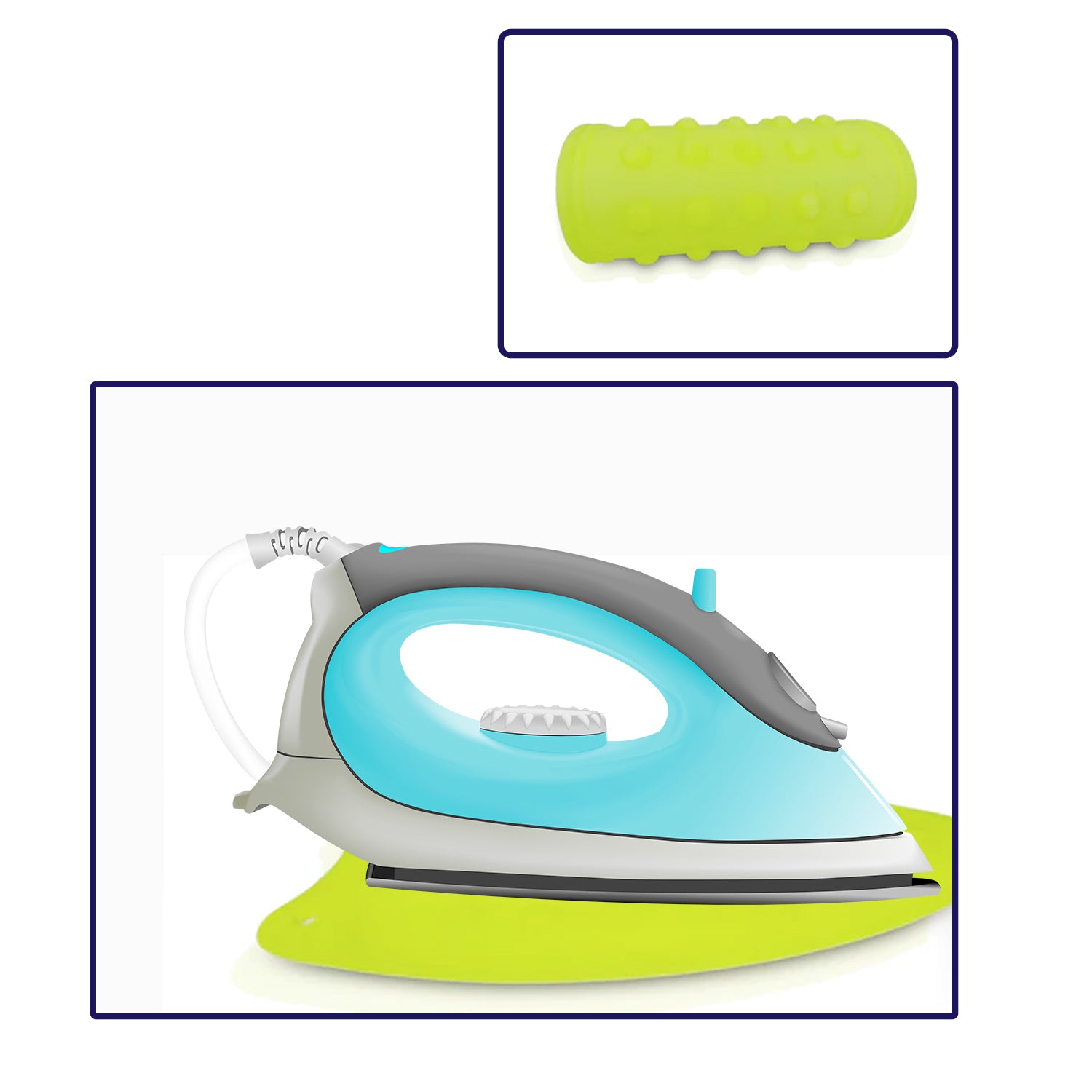 Heat Resistant Silicone Iron Mat used to protect a surface from a hot hair straightener.