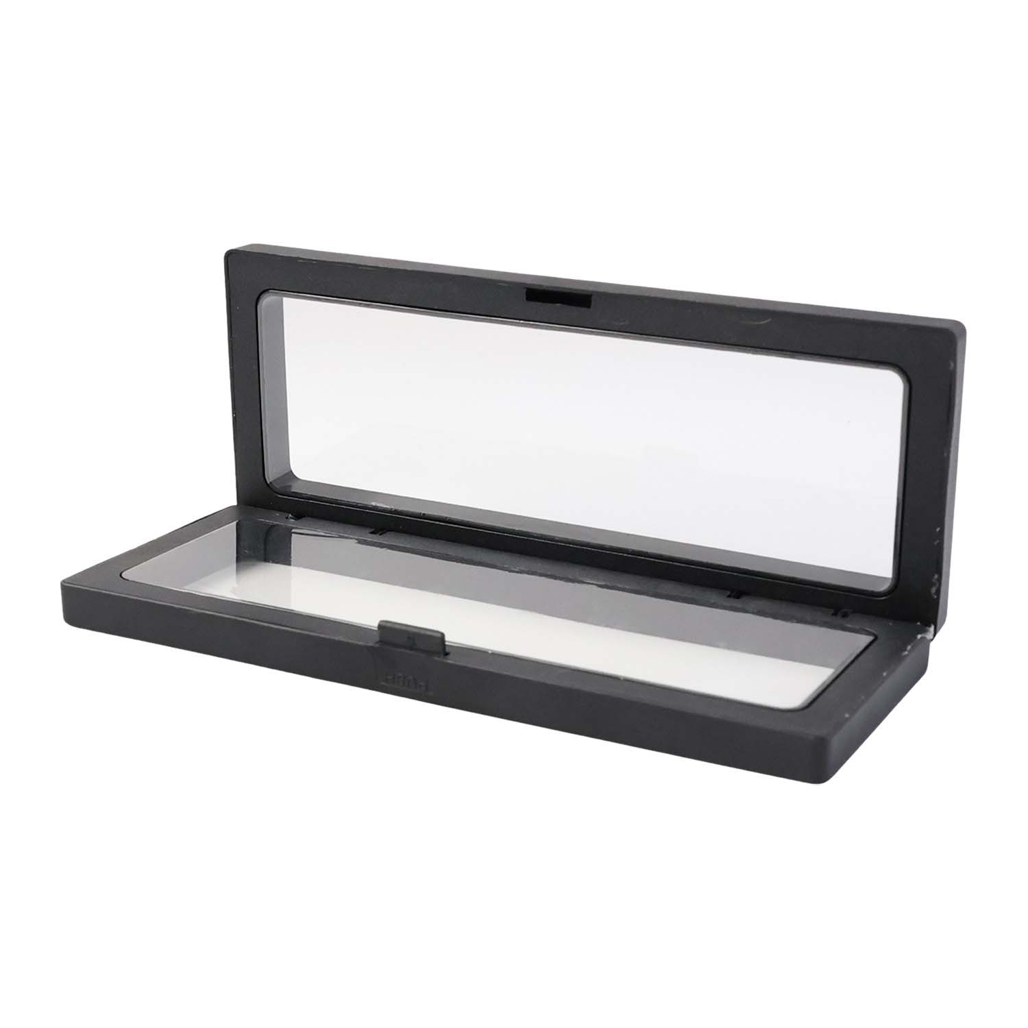 Floating frame jewelry display box highlighting a single item in 3D suspended presentation