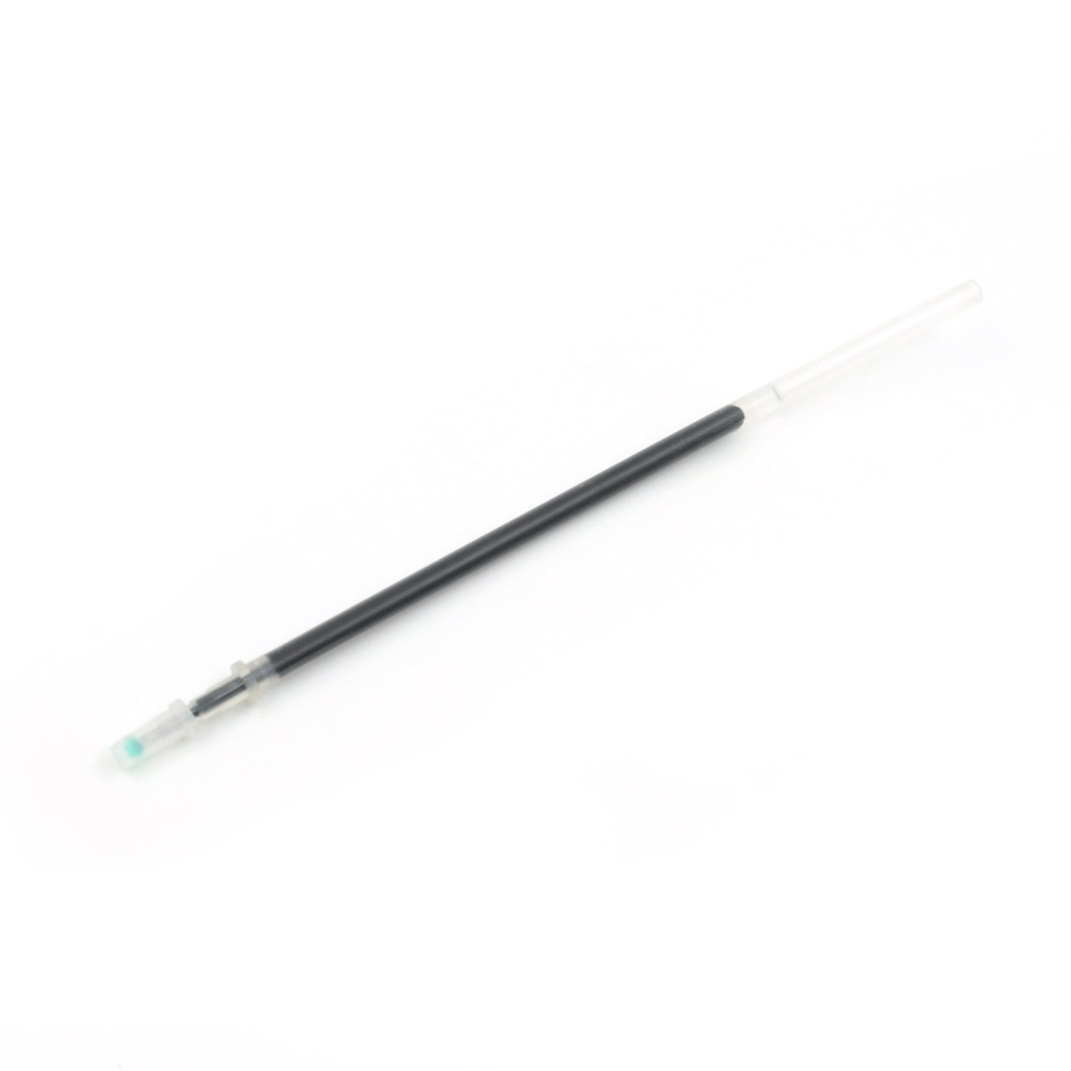 A hand holding a pen, demonstrating how the black pen refill fits inside.