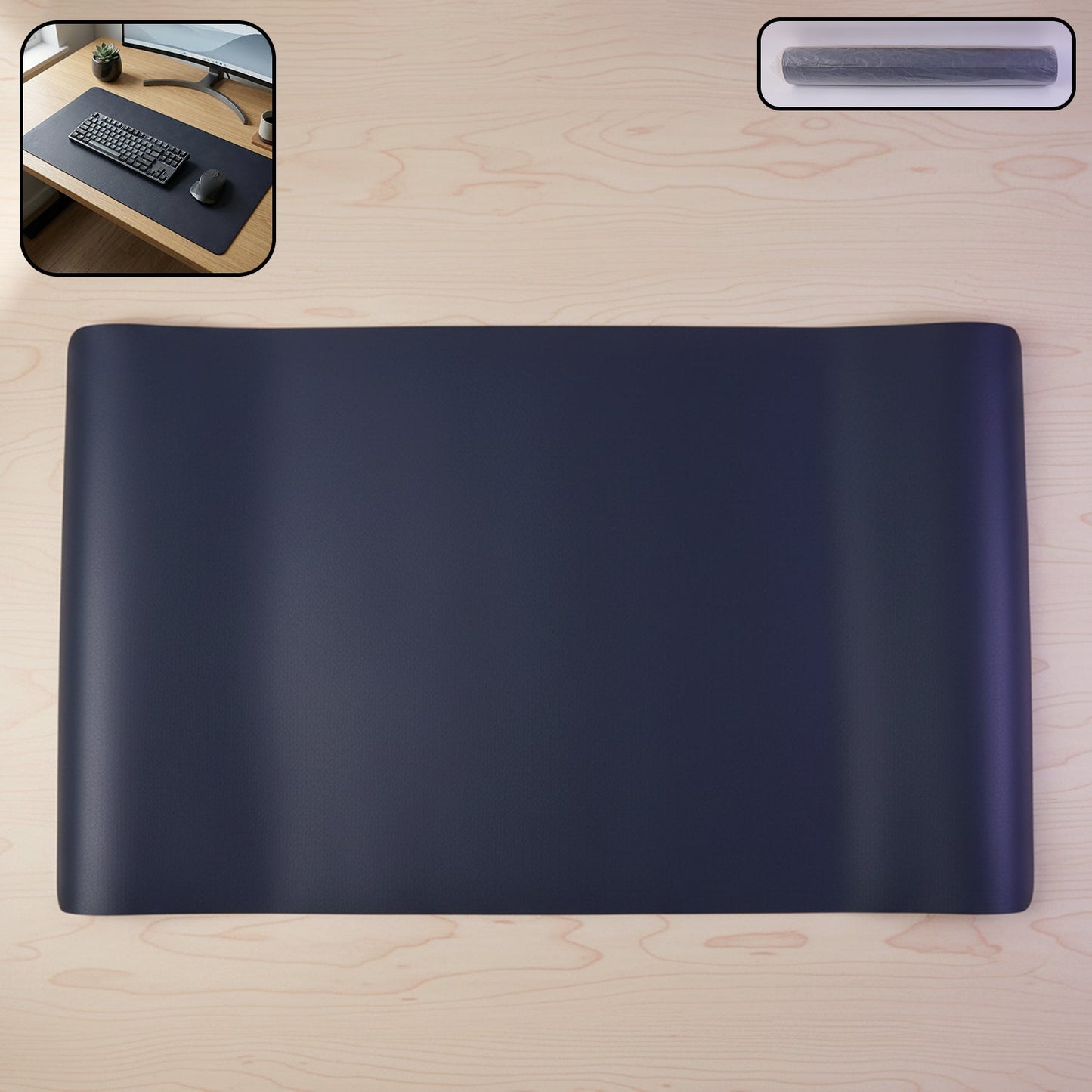 Large desk mat suitable for office and gaming setup