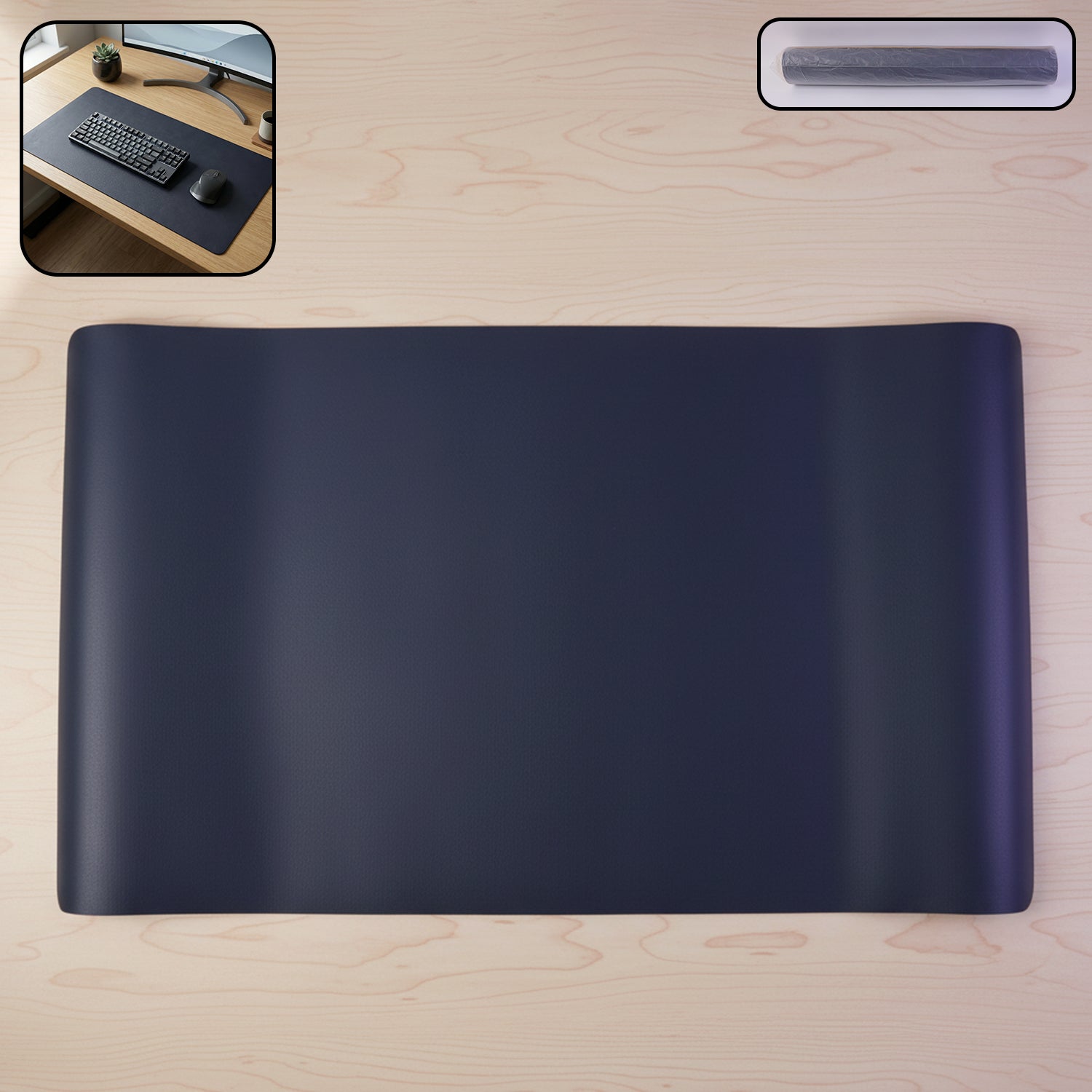 Large desk mat suitable for office and gaming setup