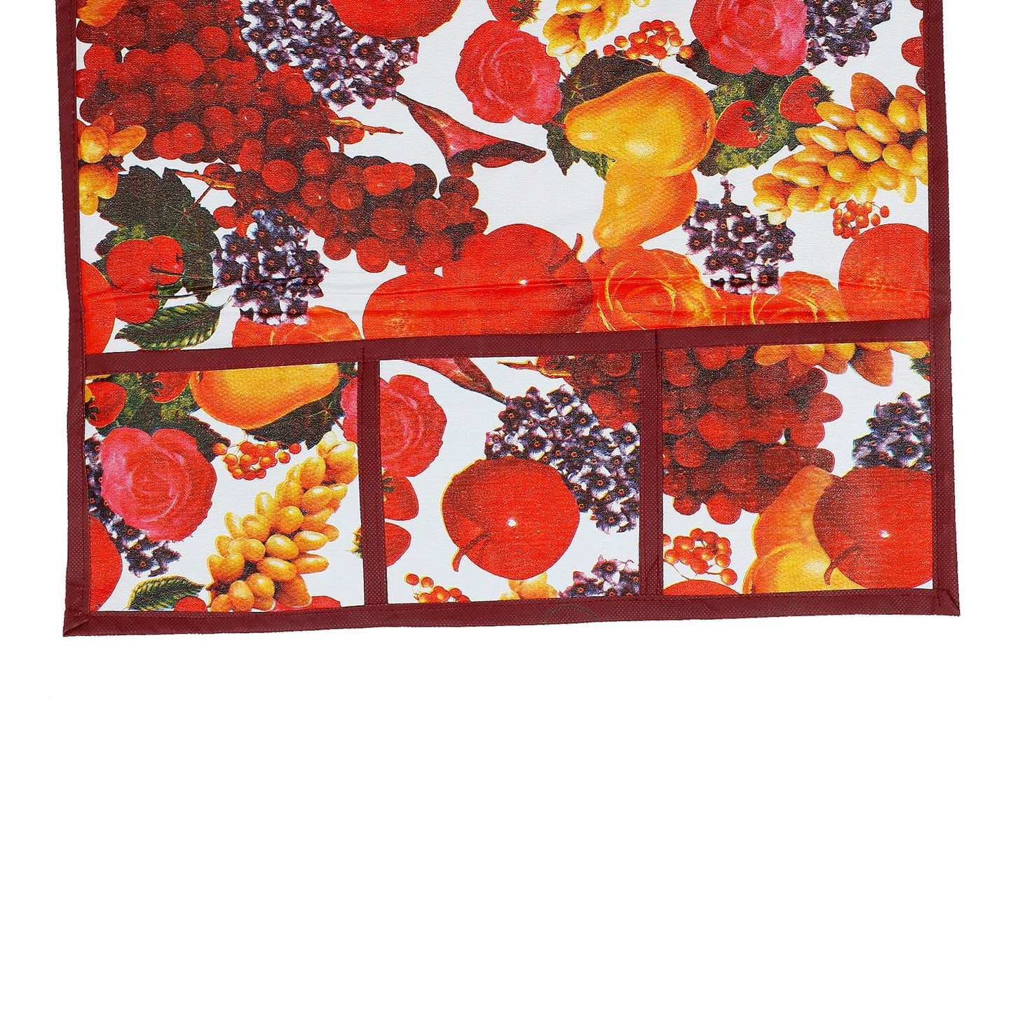 Durable PVC fridge top cover with a beautiful fruit design for appliance protection.