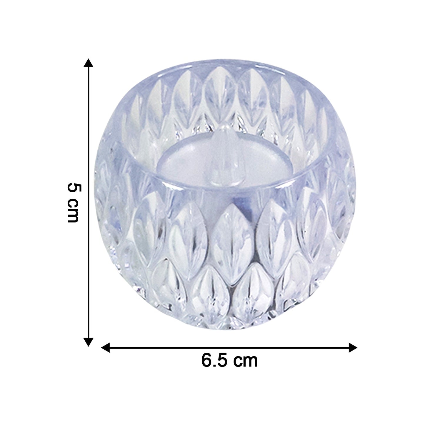 Crystal style LED lamp showing on/off switch and battery compartment