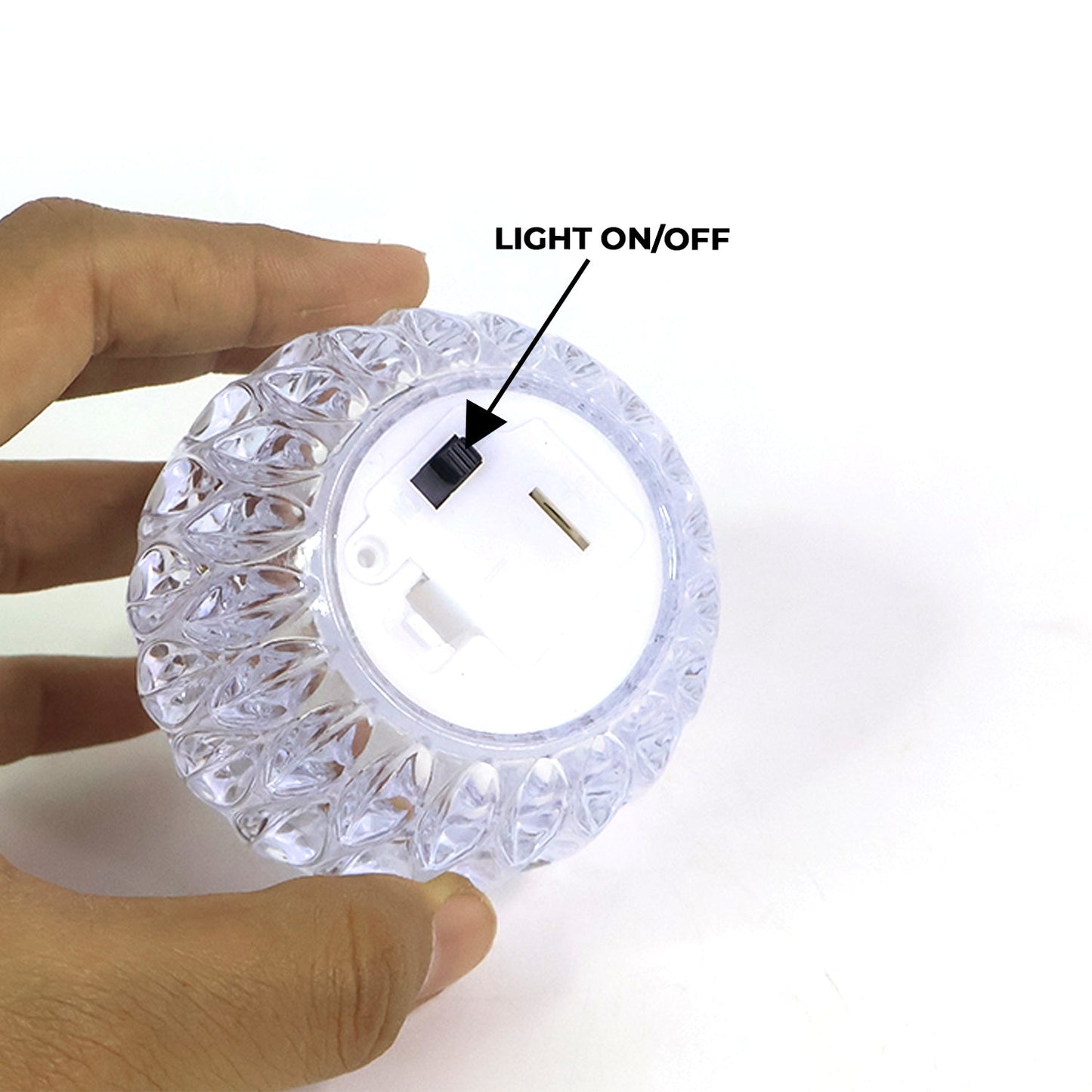 Set of 12 crystal style LED lights for home and festival decoration