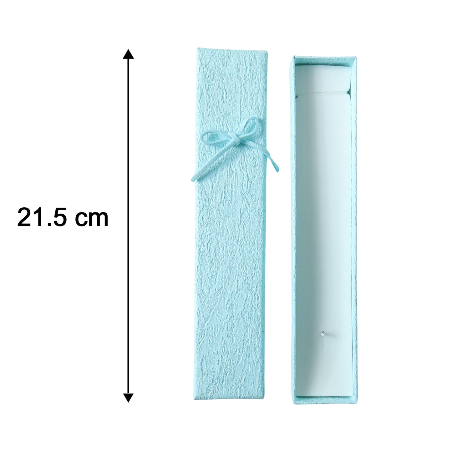 Size comparison of long jewelry gift box for understanding dimensions