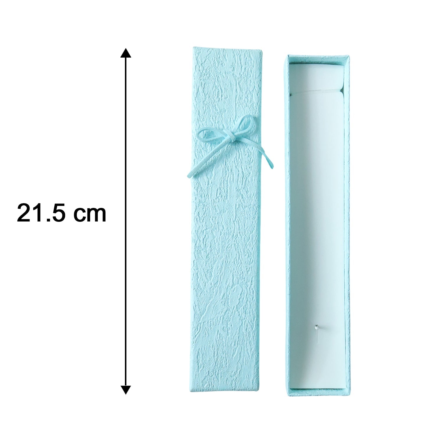 Size comparison of long jewelry gift box for understanding dimensions