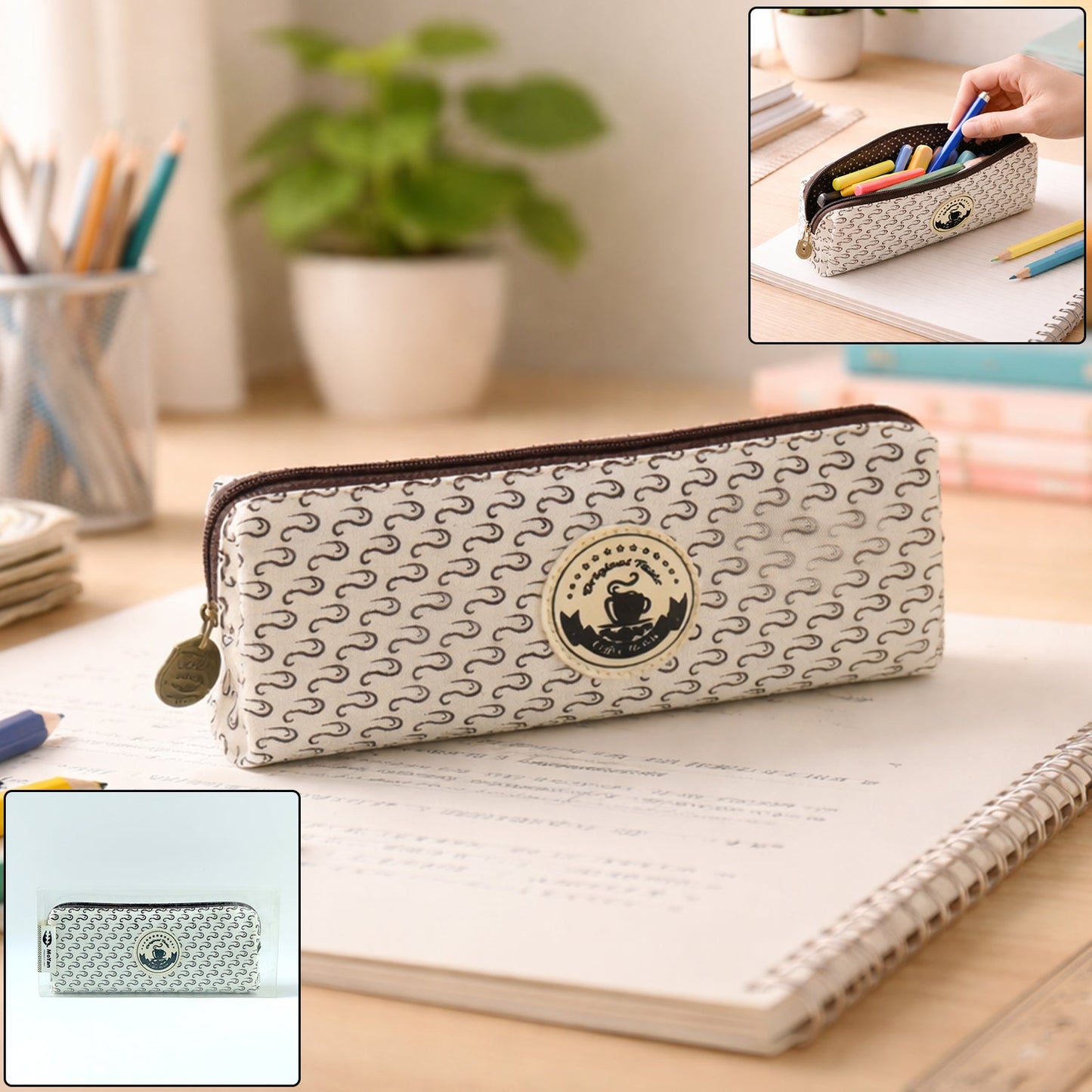 Spacious multipurpose zipper pencil pouch for school, office, or travel organization