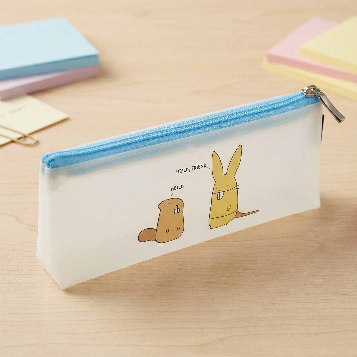 Compact waterproof pencil pouch designed for organizing pens and small essentials