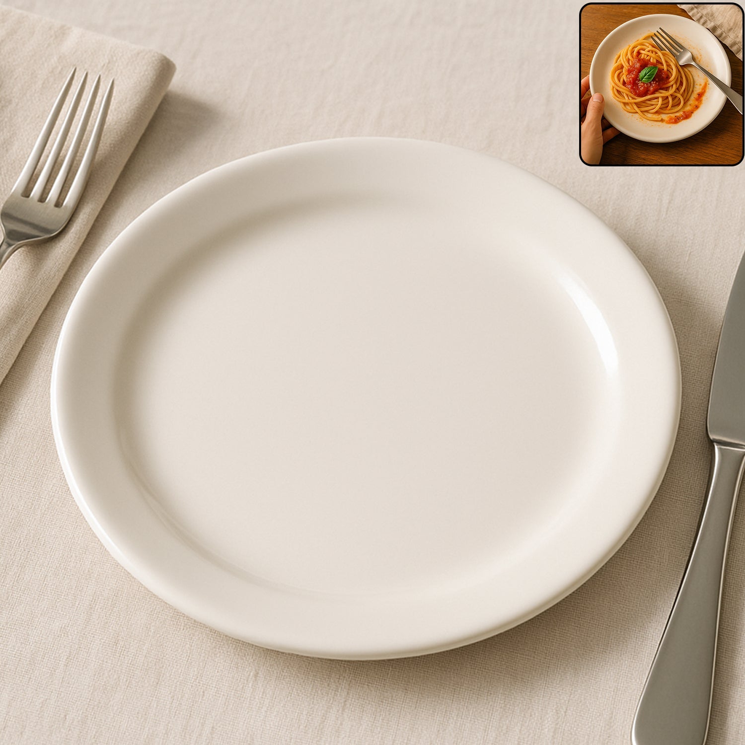 Lightweight 23 cm plastic round plate perfect for casual dining