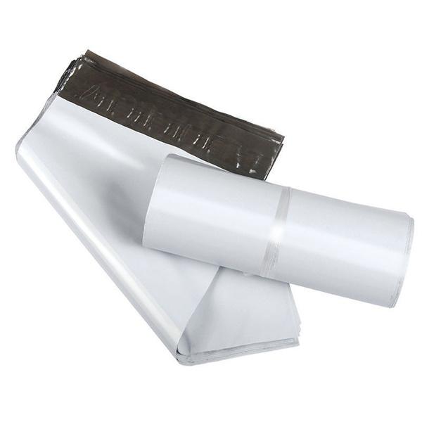 Durable, tear-resistant polybag pouch protecting contents during transit.