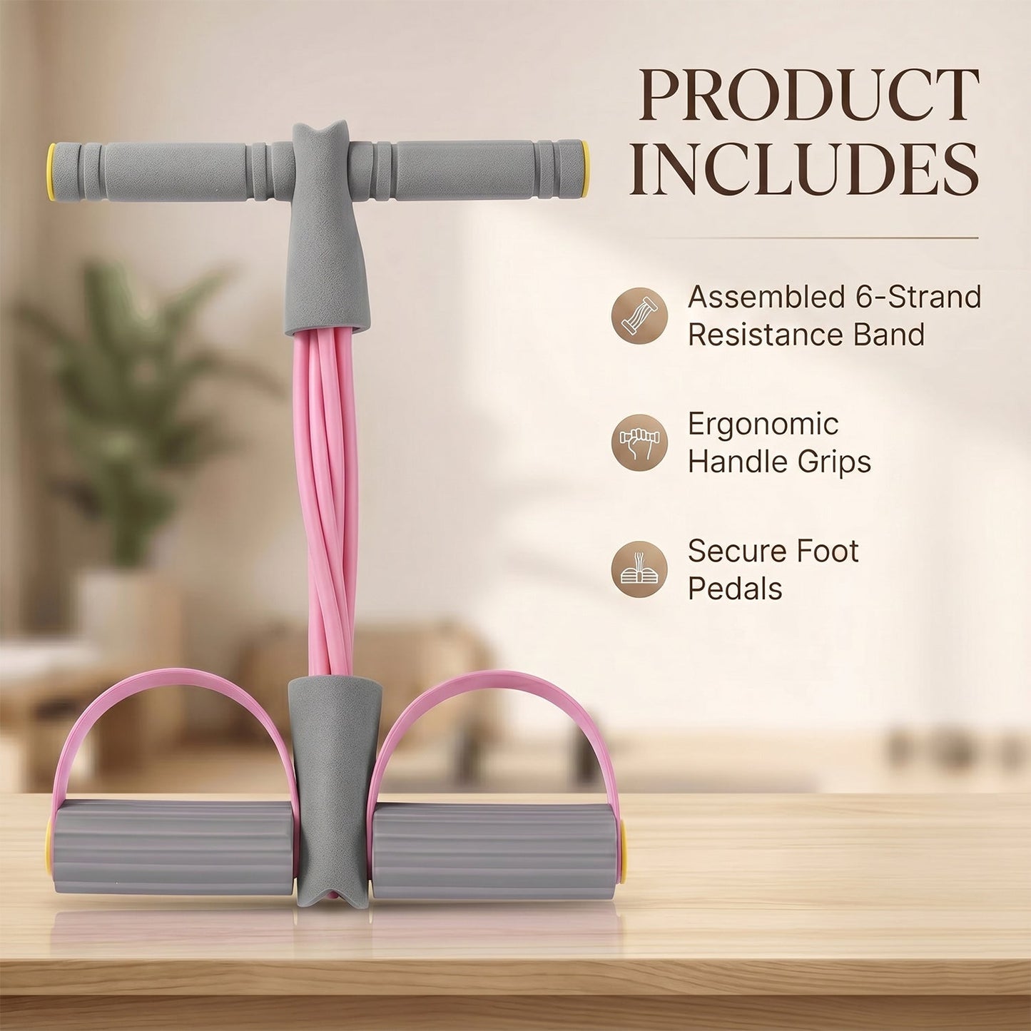 Foot pedal resistance exerciser ideal for stretching, yoga, and muscle training