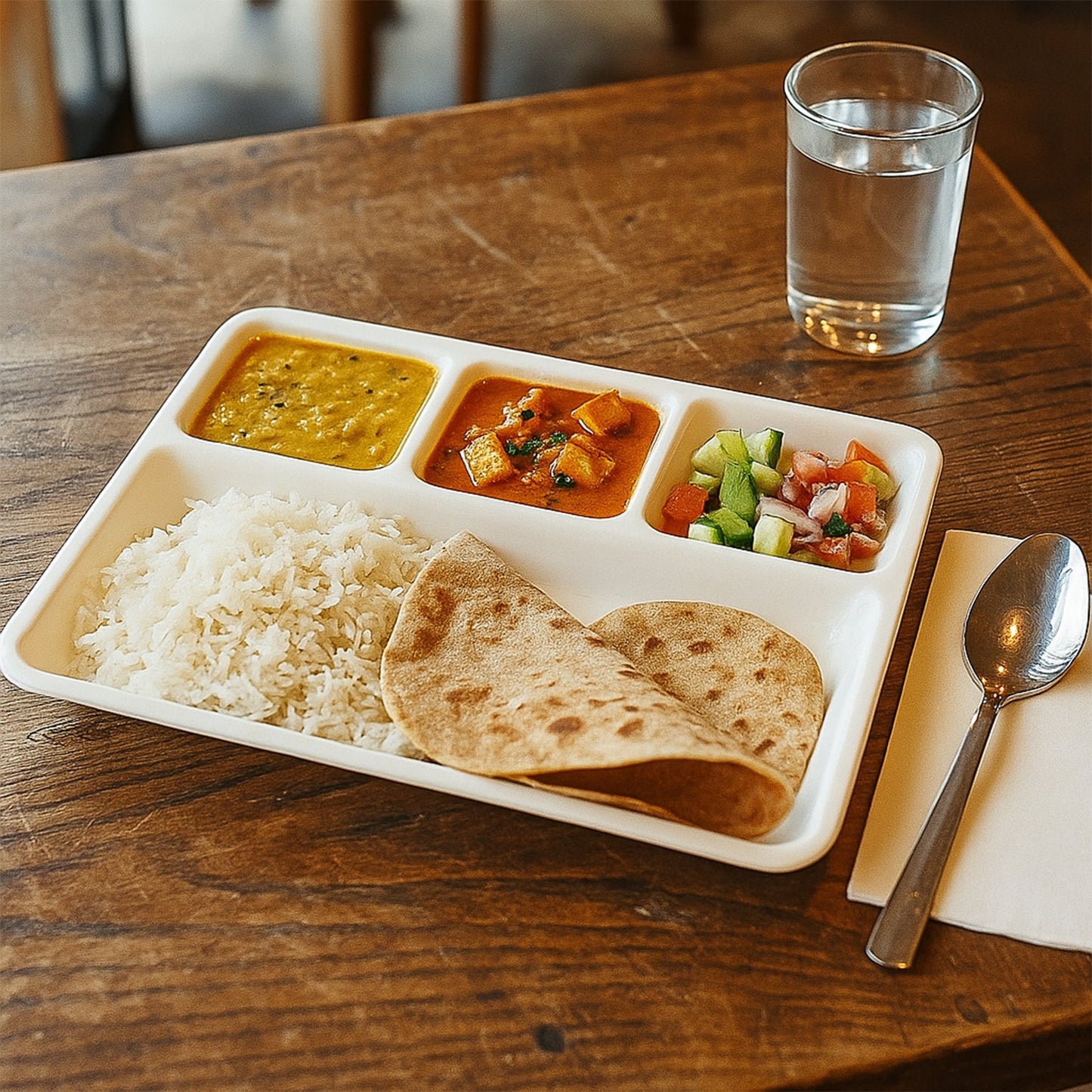 Food-grade plastic serving tray, easy to clean after meals.