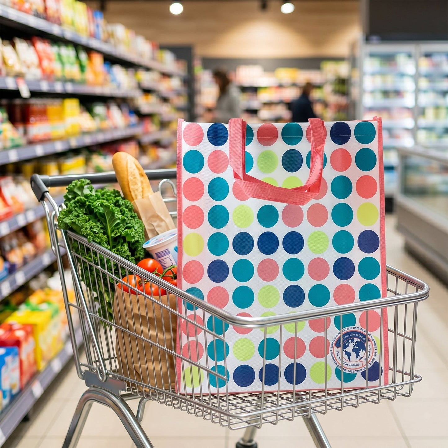 Spacious printed tote bag with strong handles for daily shopping