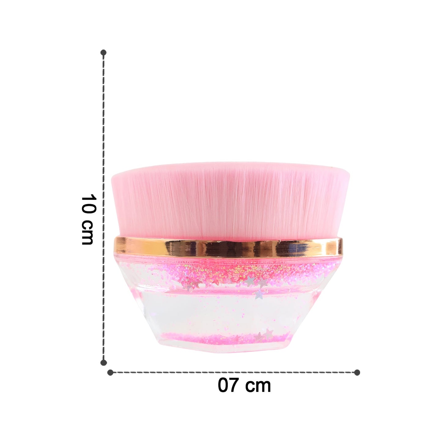 Fancy makeup brush with transparent starry gel base and soft synthetic bristles
