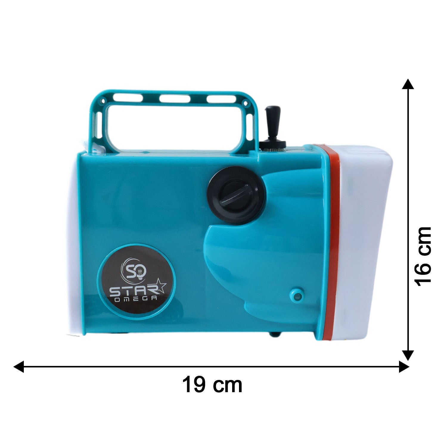Size chart for OMEGA rechargeable LED flashlight