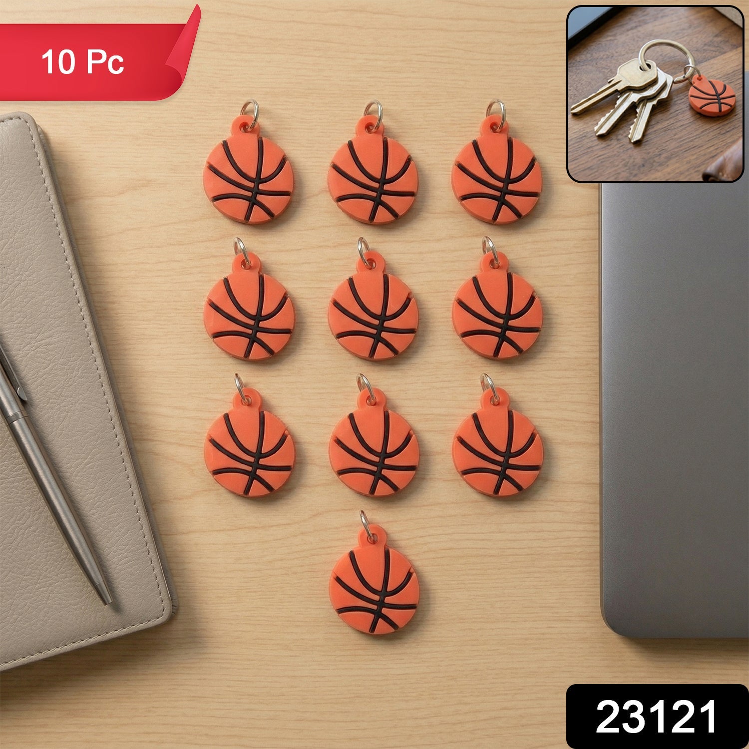 Sports basketball keychain accessory for backpacks and accessories