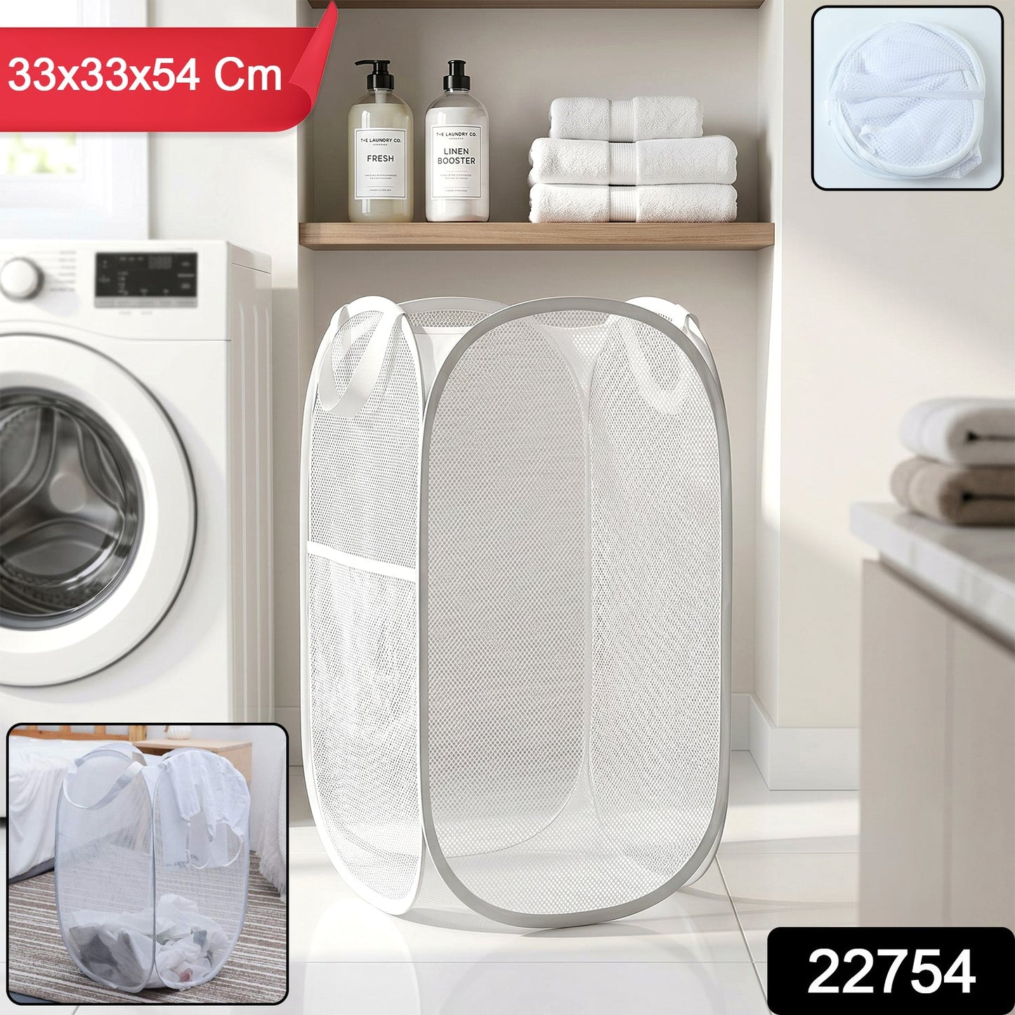 Clothes storage laundry with breathable mesh material